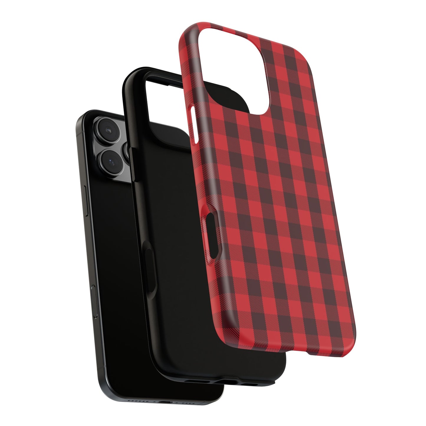 Red Christmas Gingham Pattern - iPhone Case