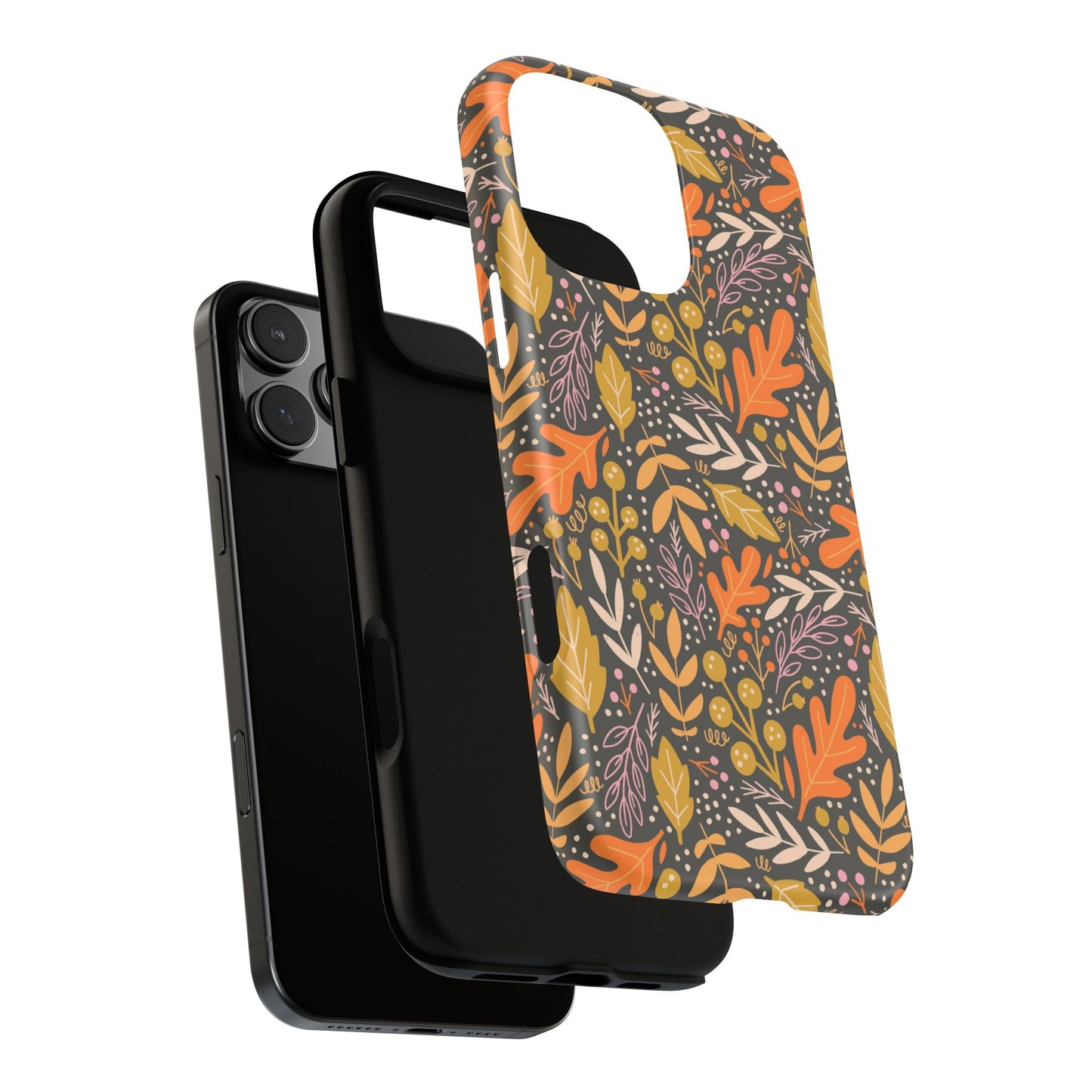 Dark Fall Foliage Leaves - iPhone Case