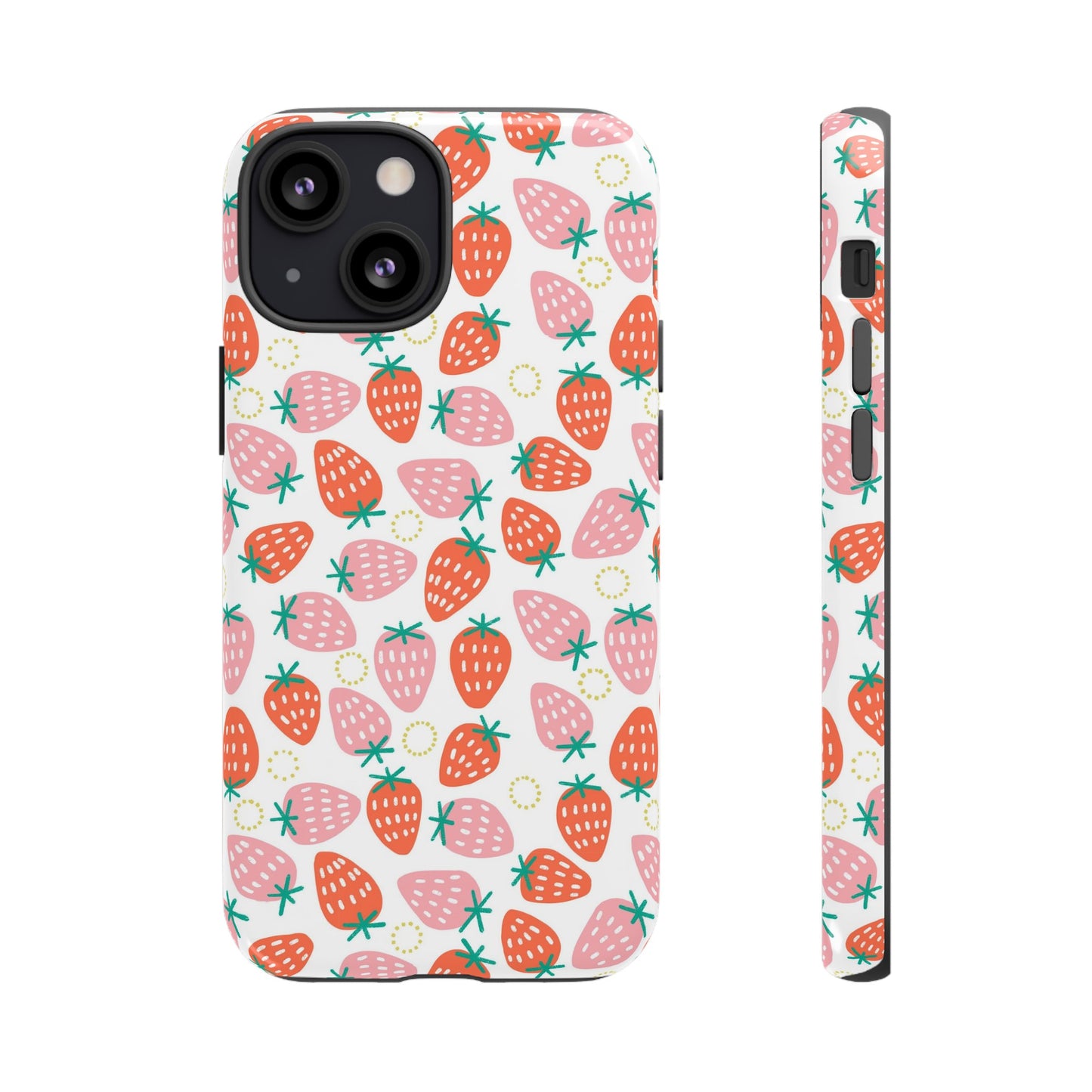 Strawberry Pattern - White - iPhone Case