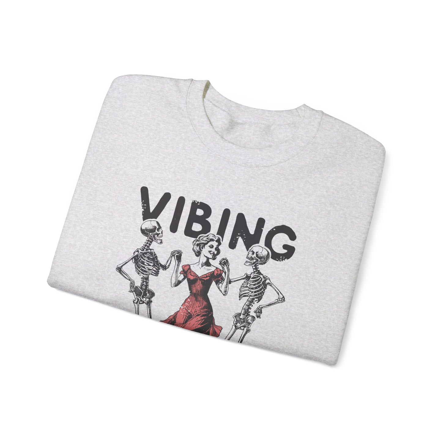 Vibing With My Demons - Vintage Halloween Sweatshirt -Unisex Heavy Blend™ Crewneck Sweatshirt