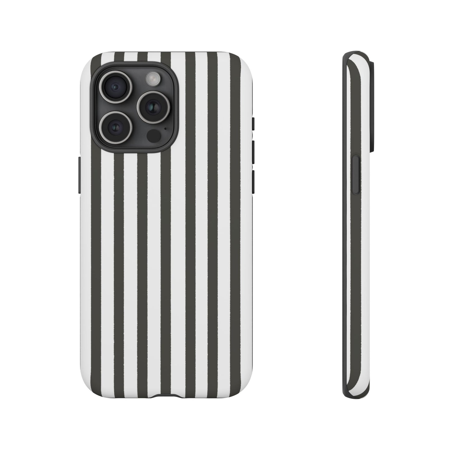 Halloween Black and White Vertical Stripes - iPhone Case