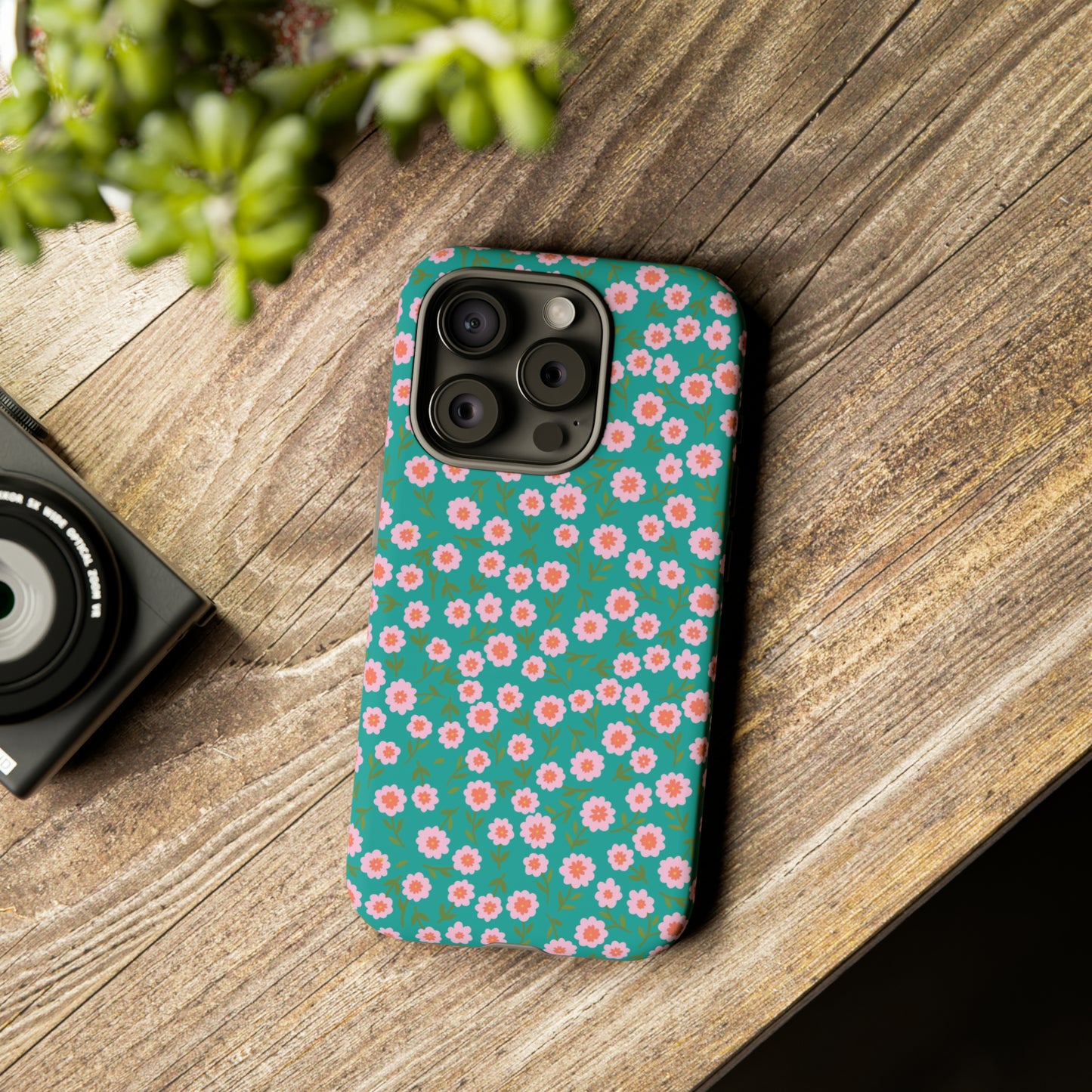 Spring Turquoise Florals - iPhone Case