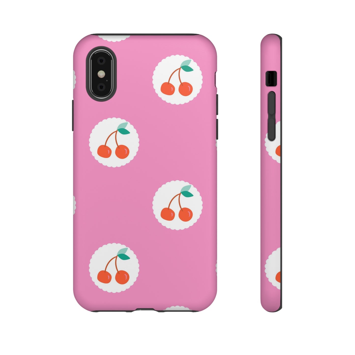 Cherry Circles Pink - iPhone Case