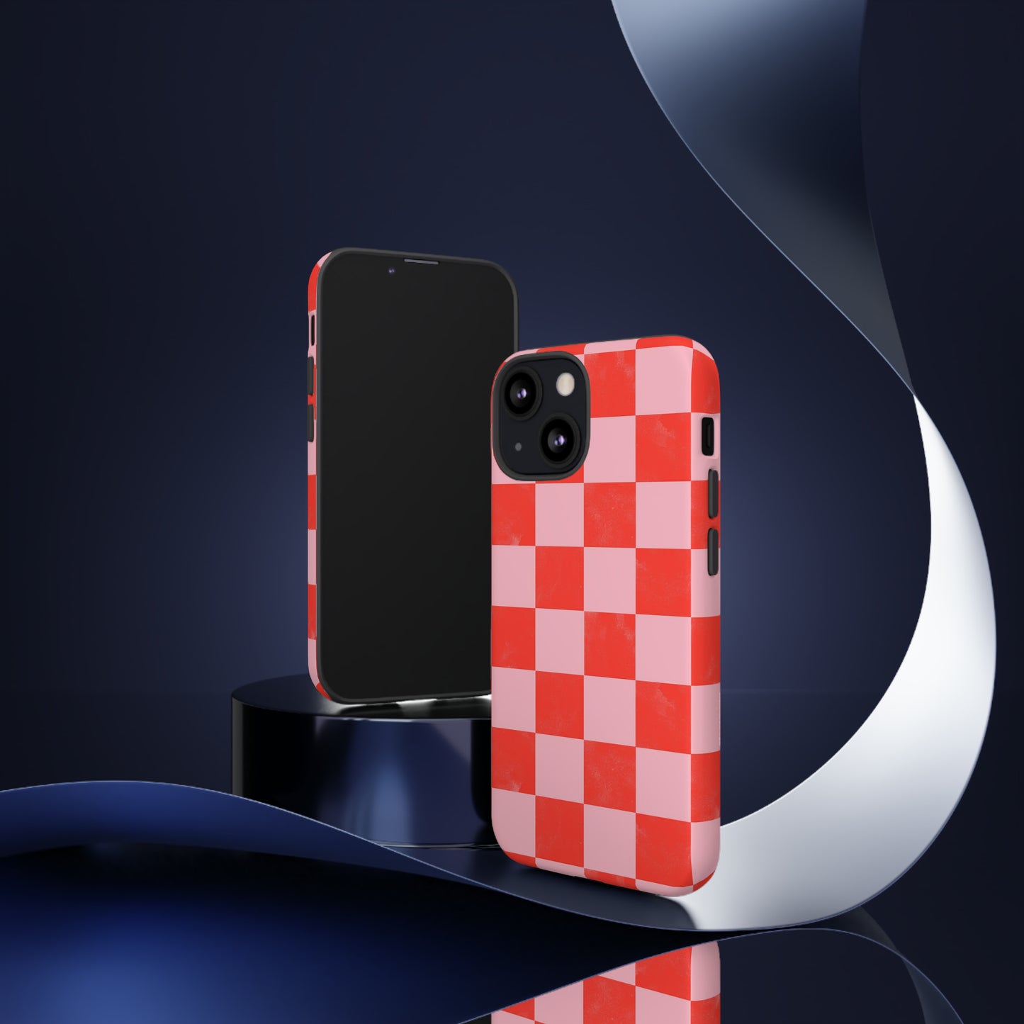 Red and Pink Checker Pattern - iPhone Case