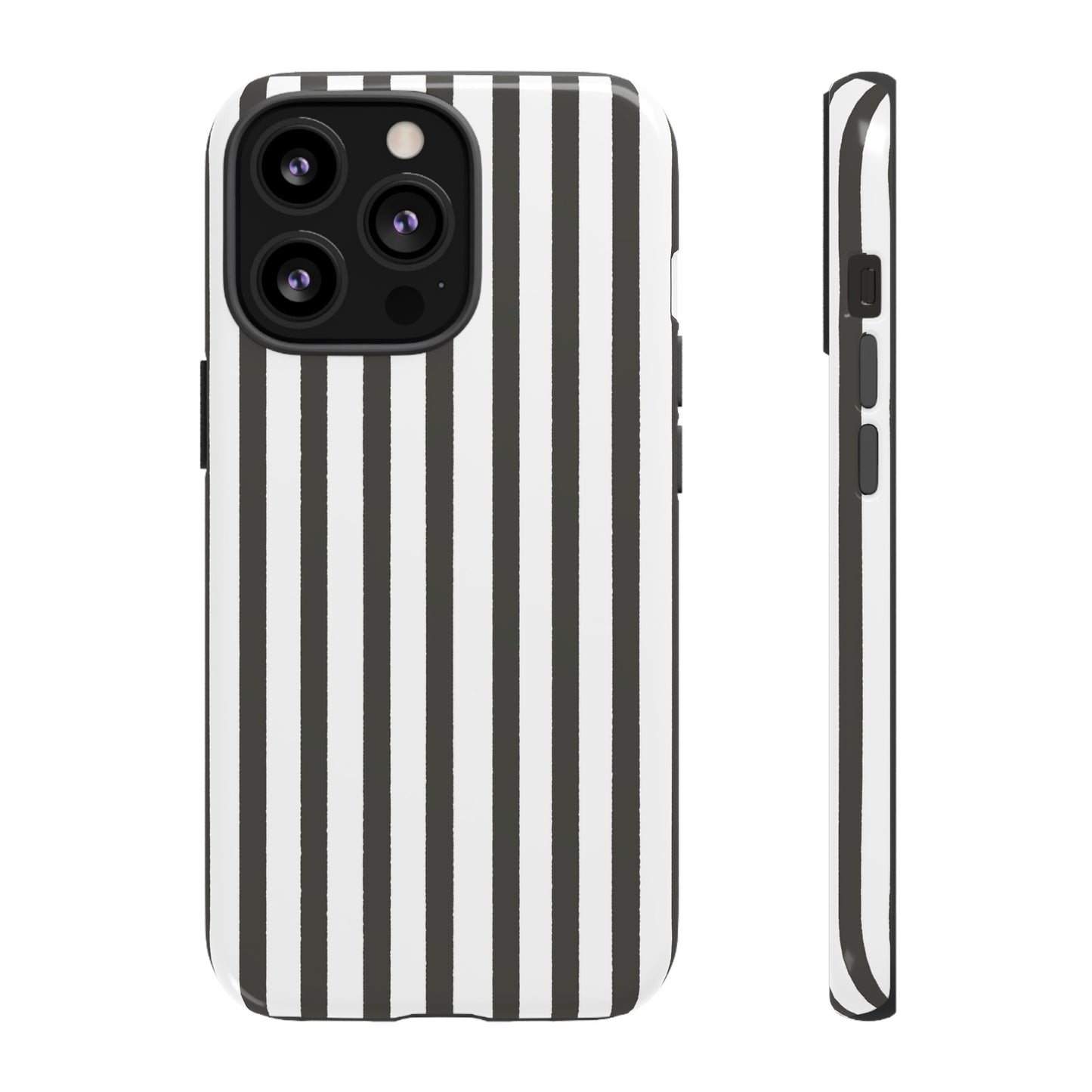 Halloween Black and White Vertical Stripes - iPhone Case