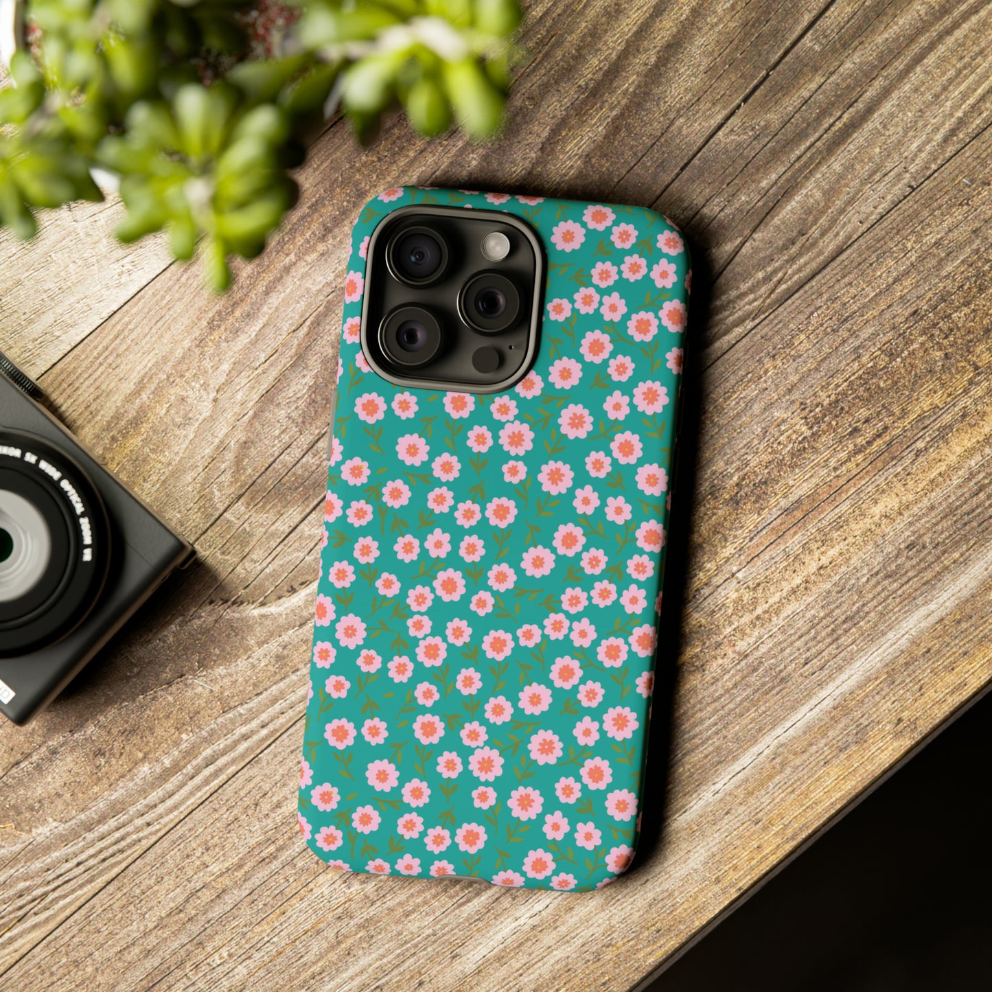 Spring Turquoise Florals - iPhone Case