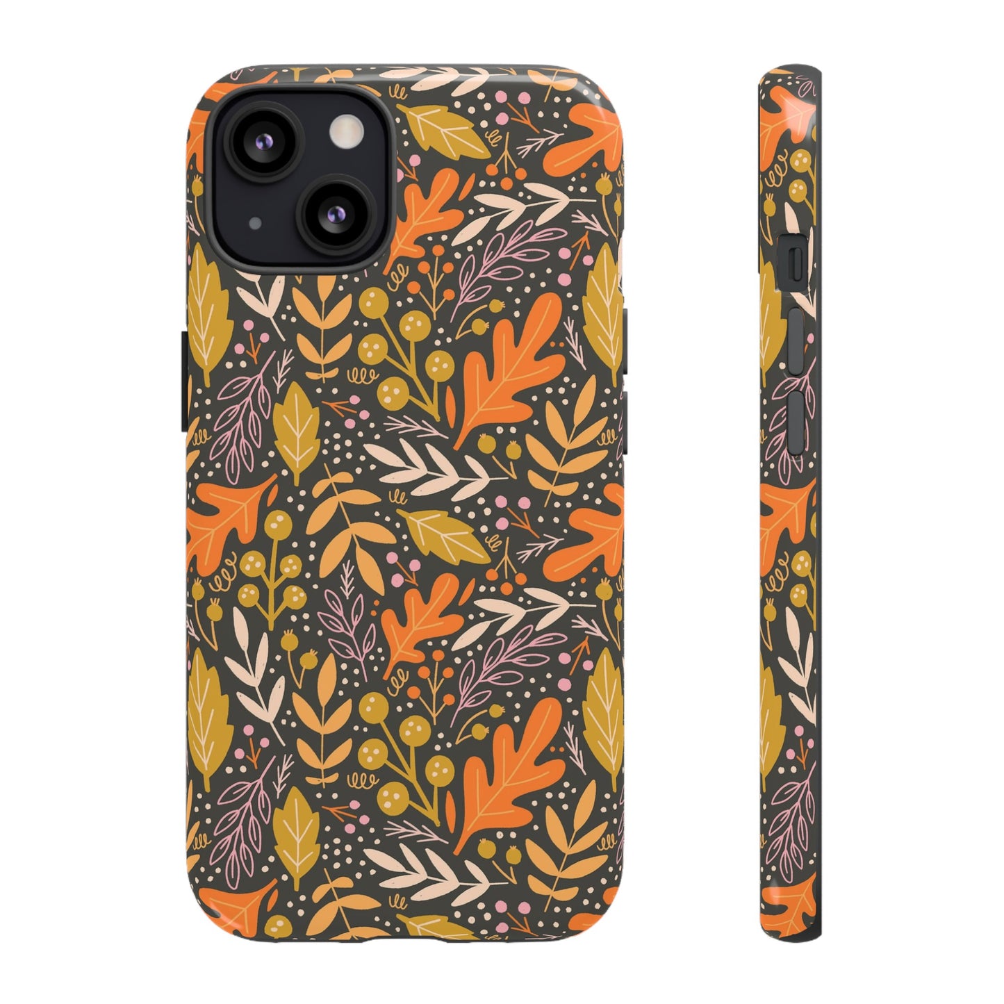 Dark Fall Foliage Leaves - iPhone Case