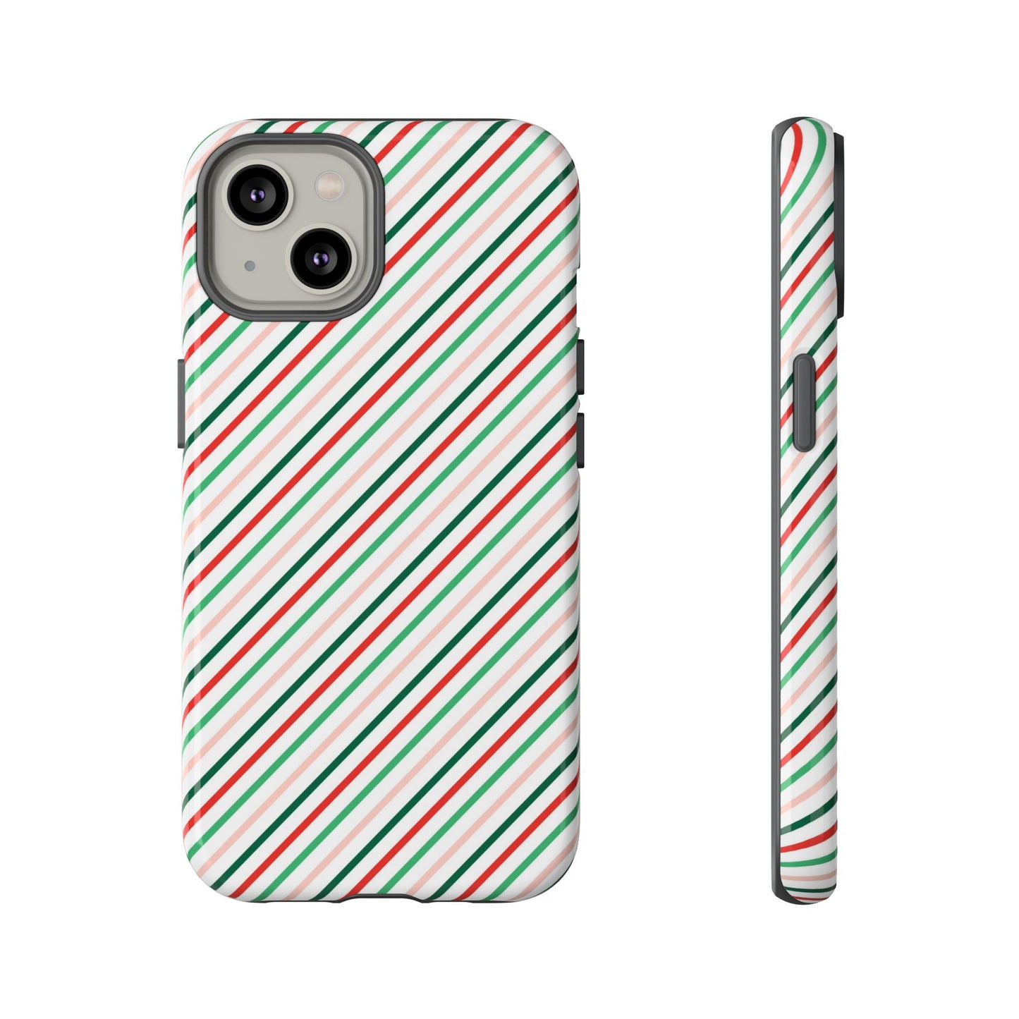 Christmas Diagonal Stripes - iPhone Case