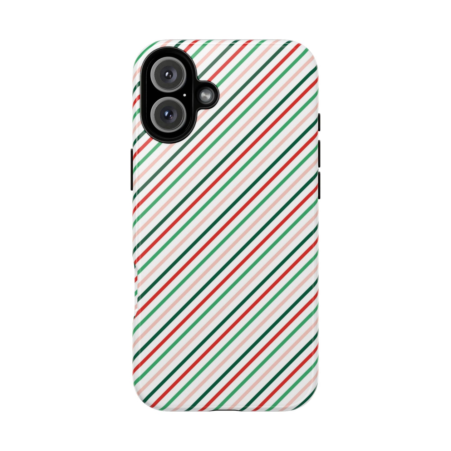 Christmas Diagonal Stripes - iPhone Case