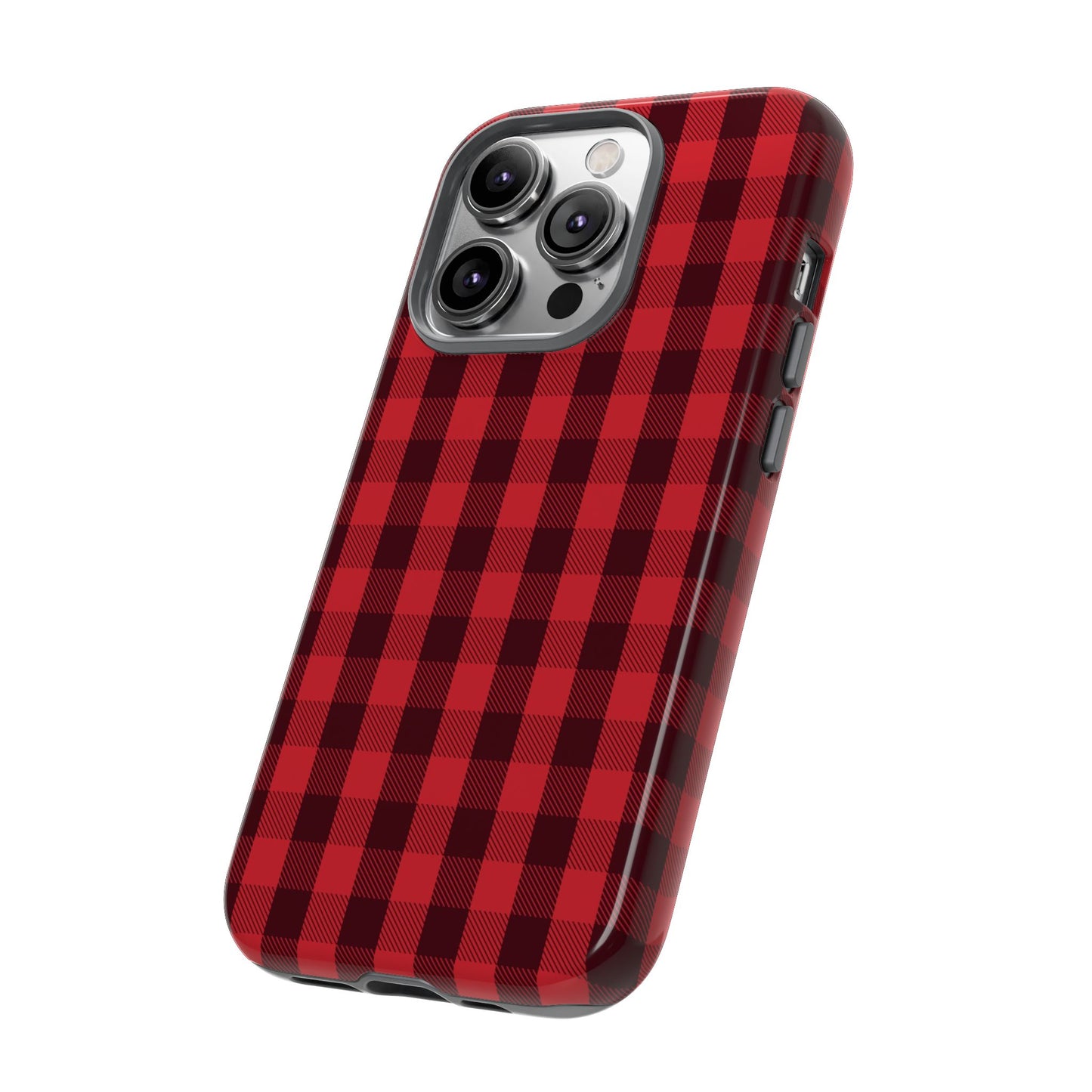 Red Christmas Gingham Pattern - iPhone Case