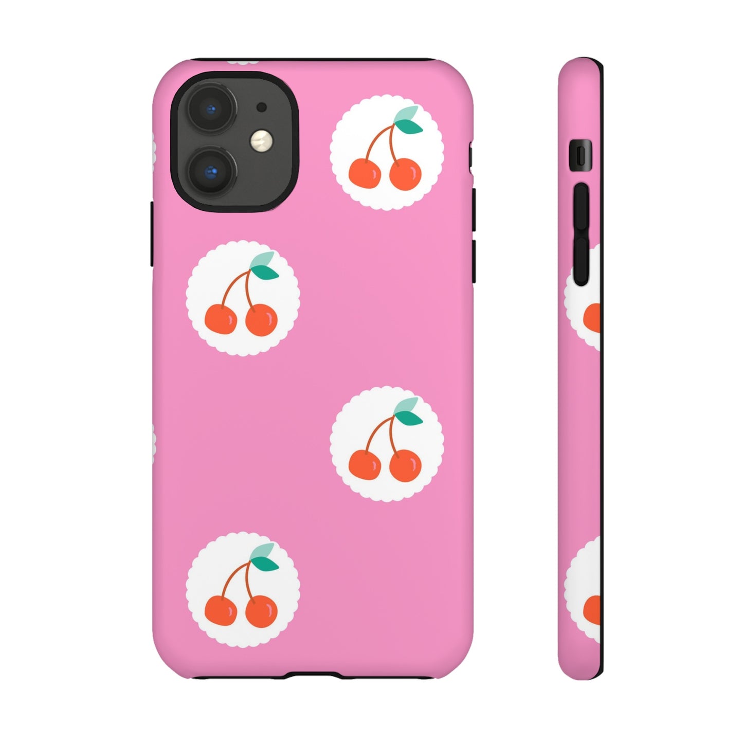 Cherry Circles Pink - iPhone Case