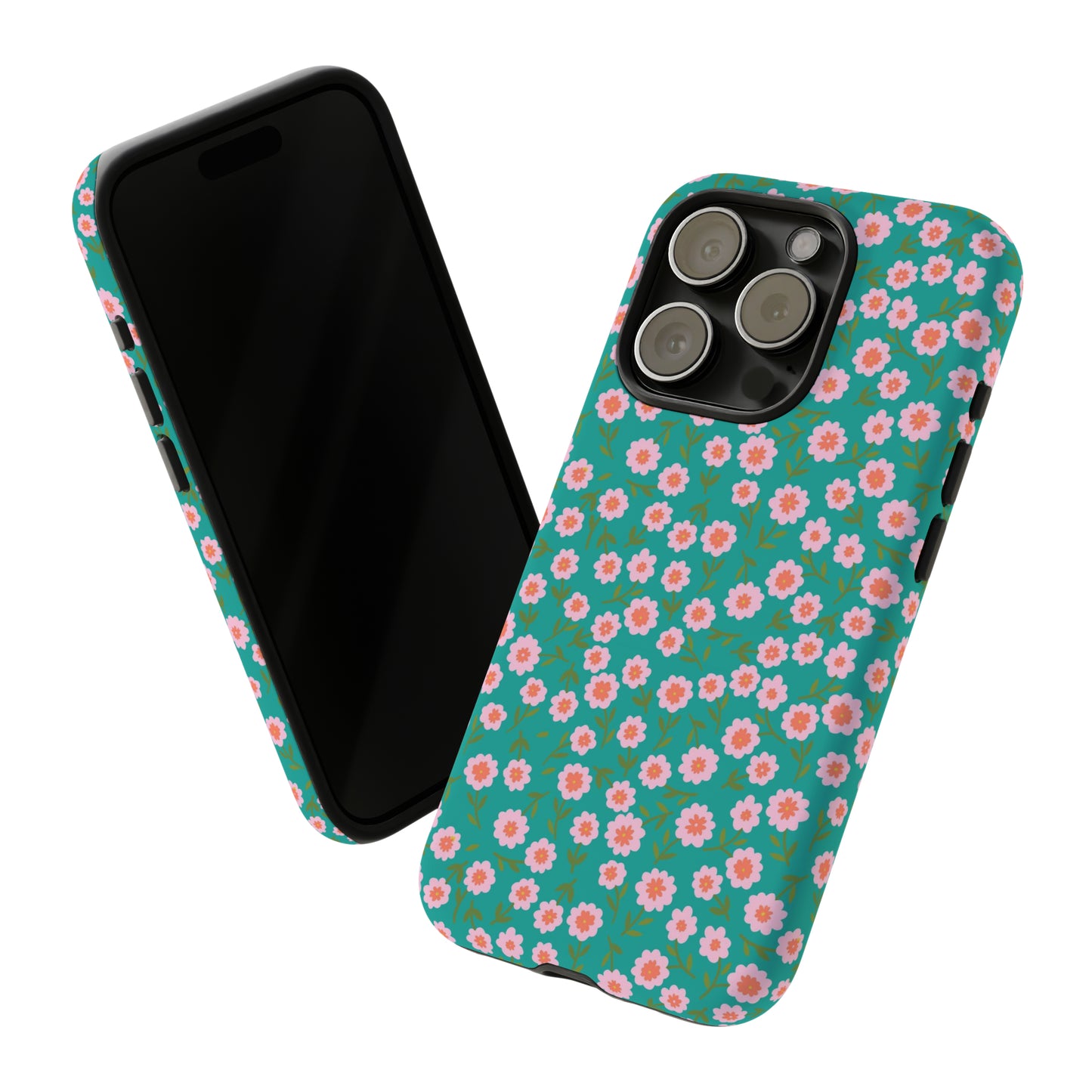 Spring Turquoise Florals - iPhone Case