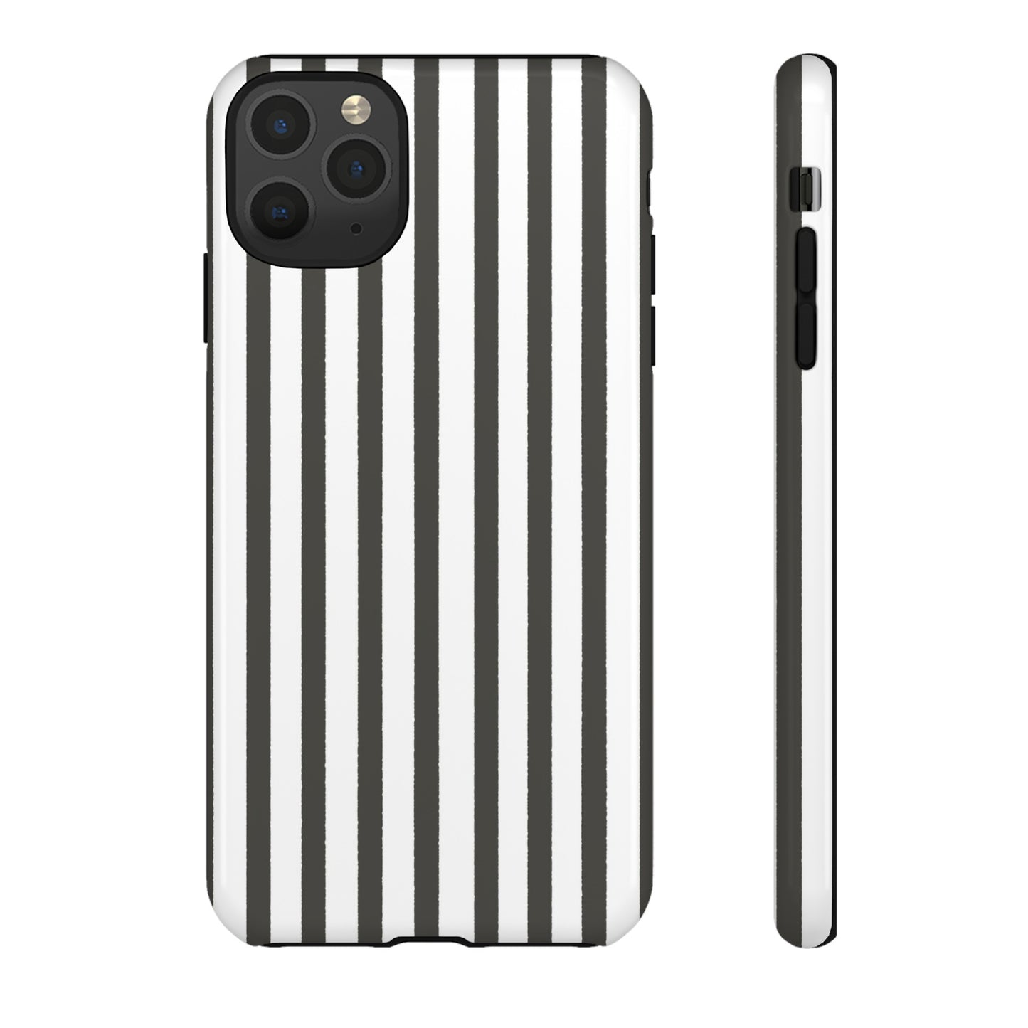 Halloween Black and White Vertical Stripes - iPhone Case