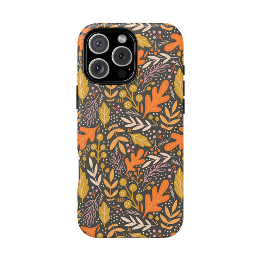 Dark Fall Foliage Leaves - iPhone Case