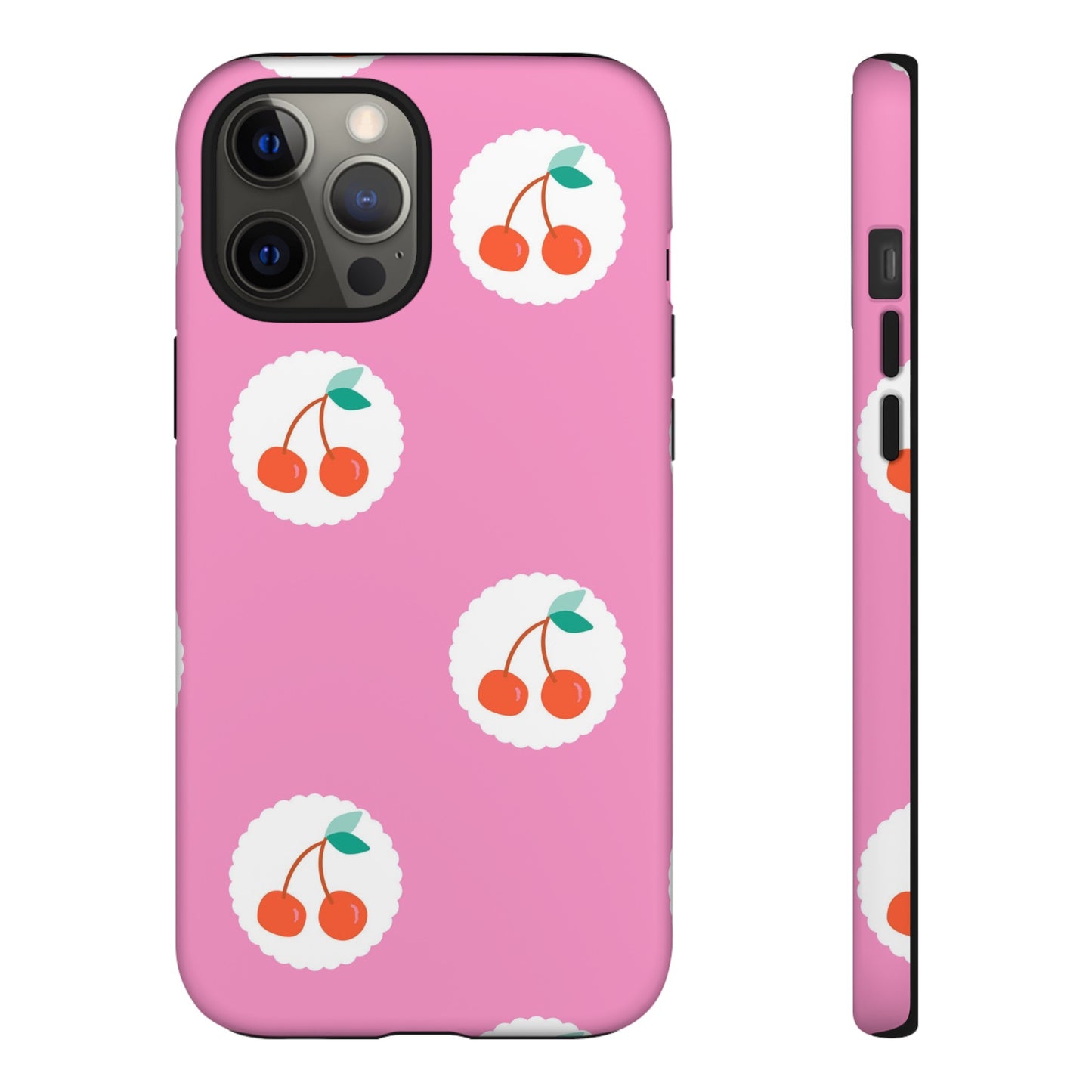 Cherry Circles Pink - iPhone Case