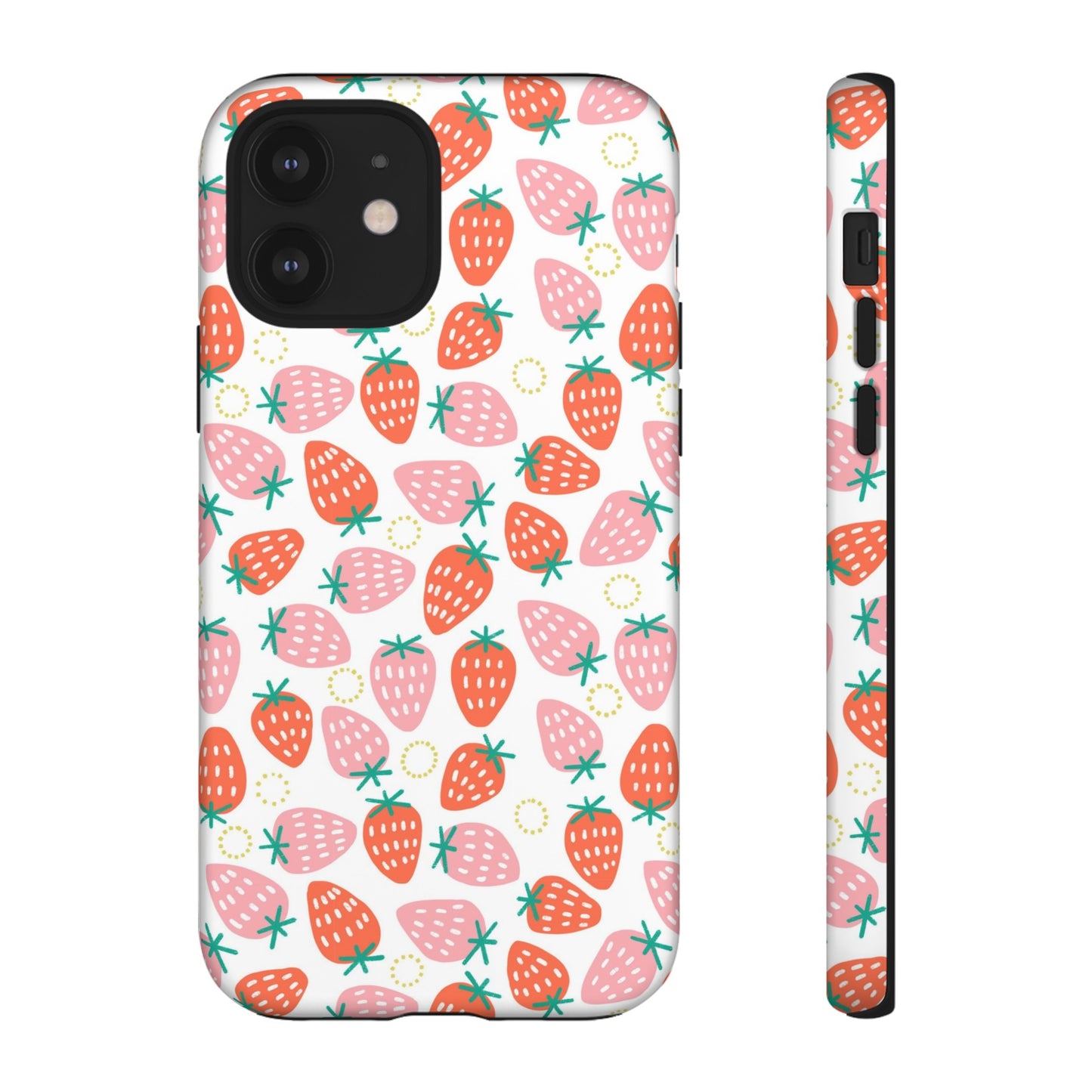 Strawberry Pattern - White - iPhone Case