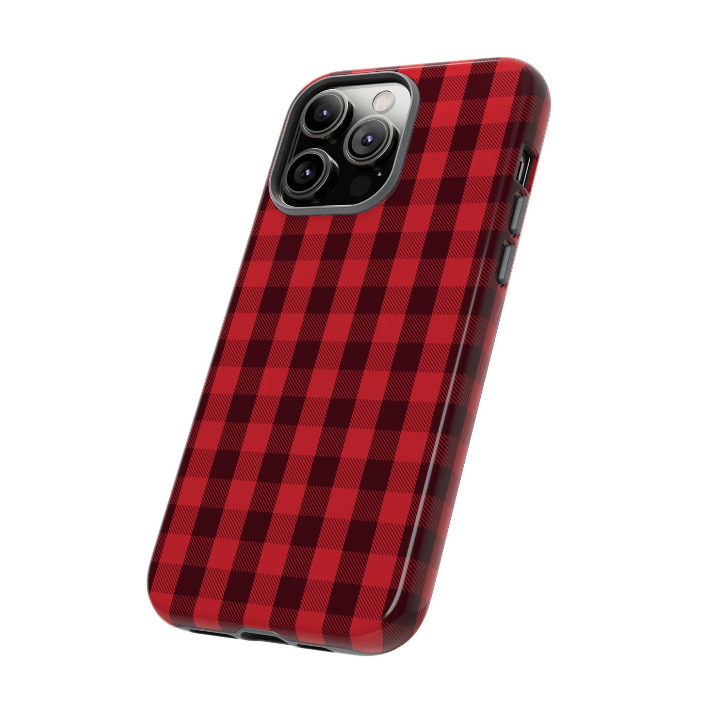 Red Christmas Gingham Pattern - iPhone Case