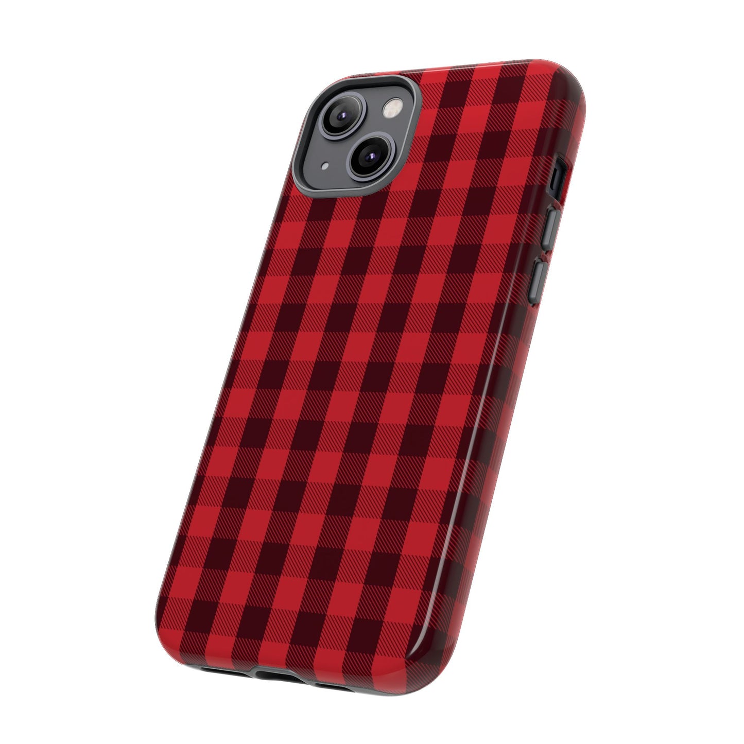 Red Christmas Gingham Pattern - iPhone Case