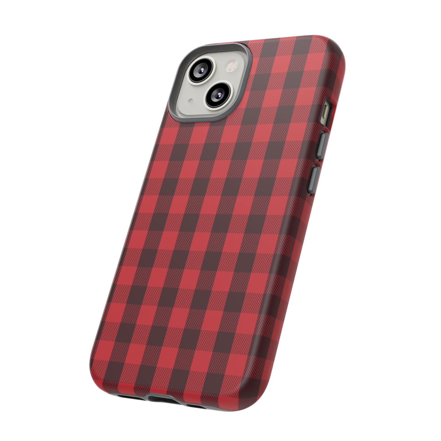 Red Christmas Gingham Pattern - iPhone Case