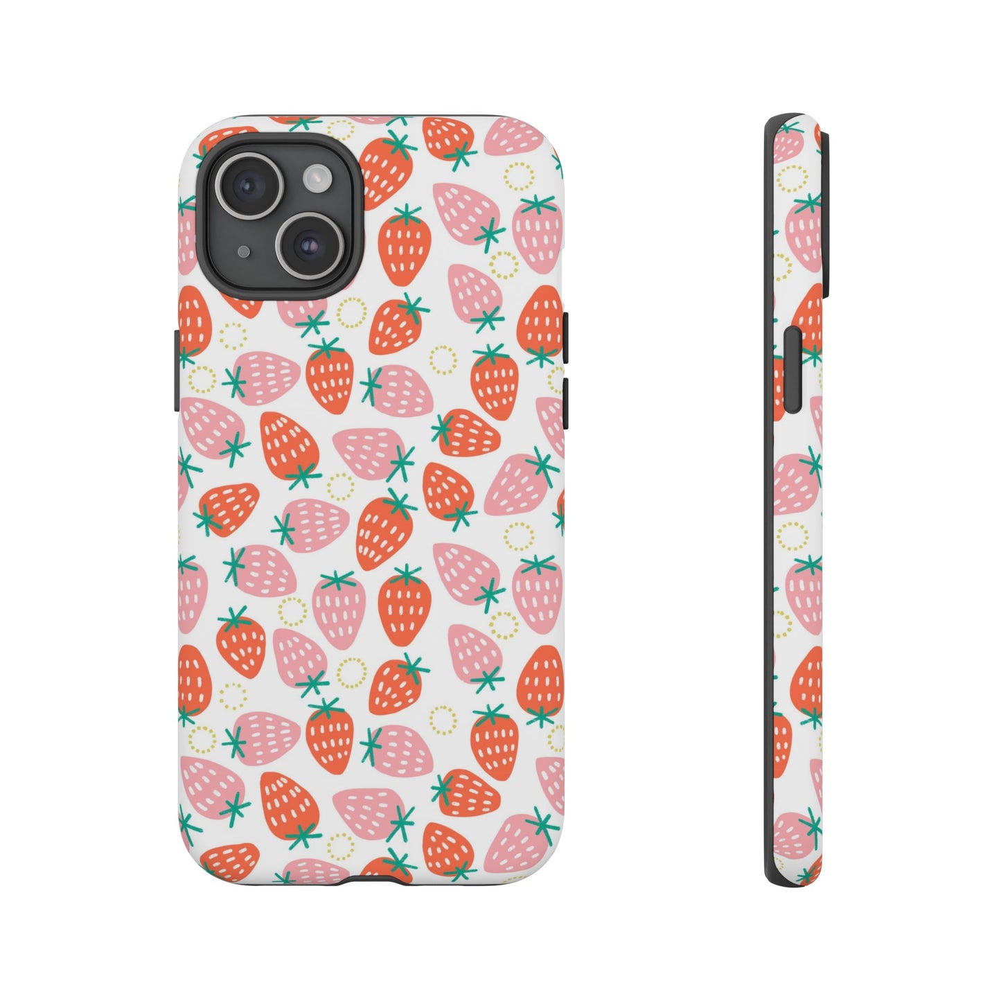 Strawberry Pattern - White - iPhone Case