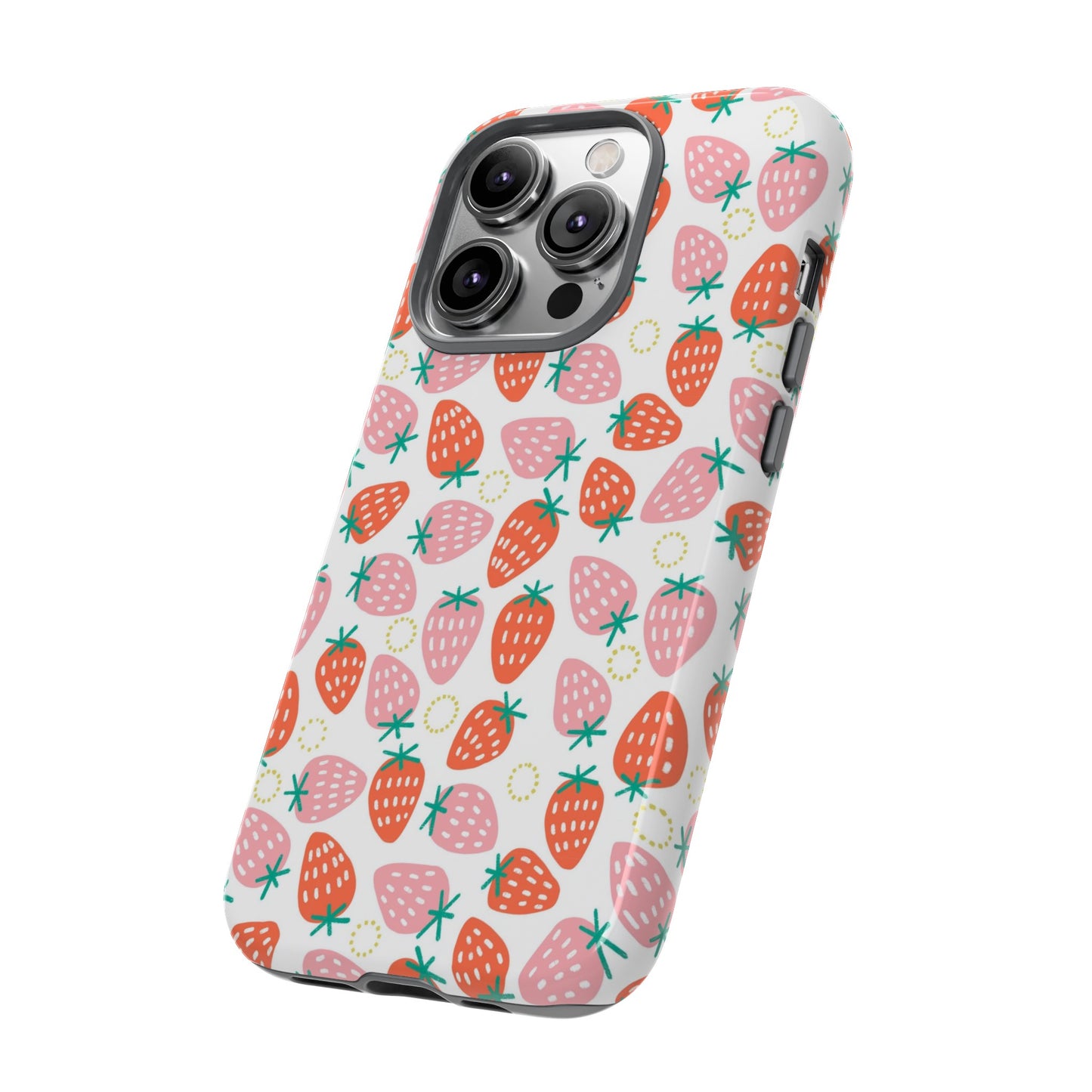 Strawberry Pattern - White - iPhone Case