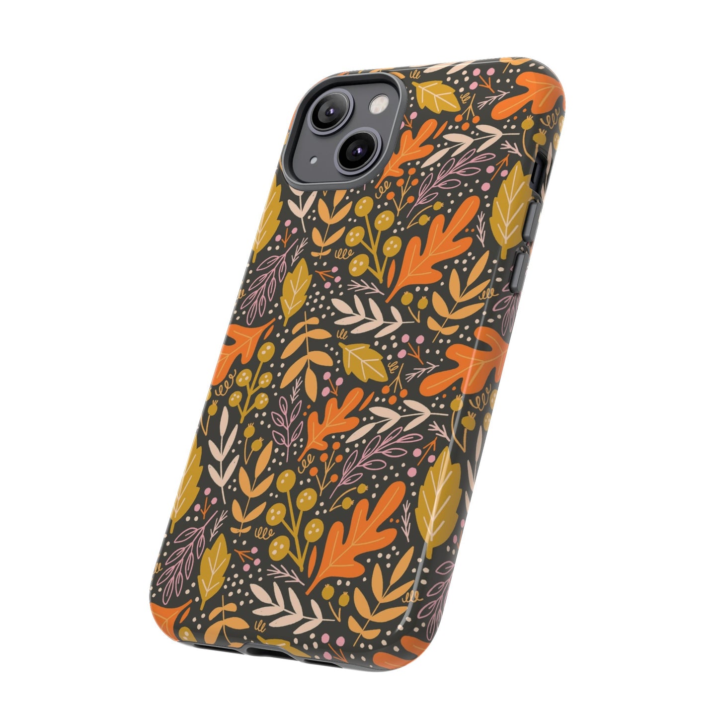 Dark Fall Foliage Leaves - iPhone Case