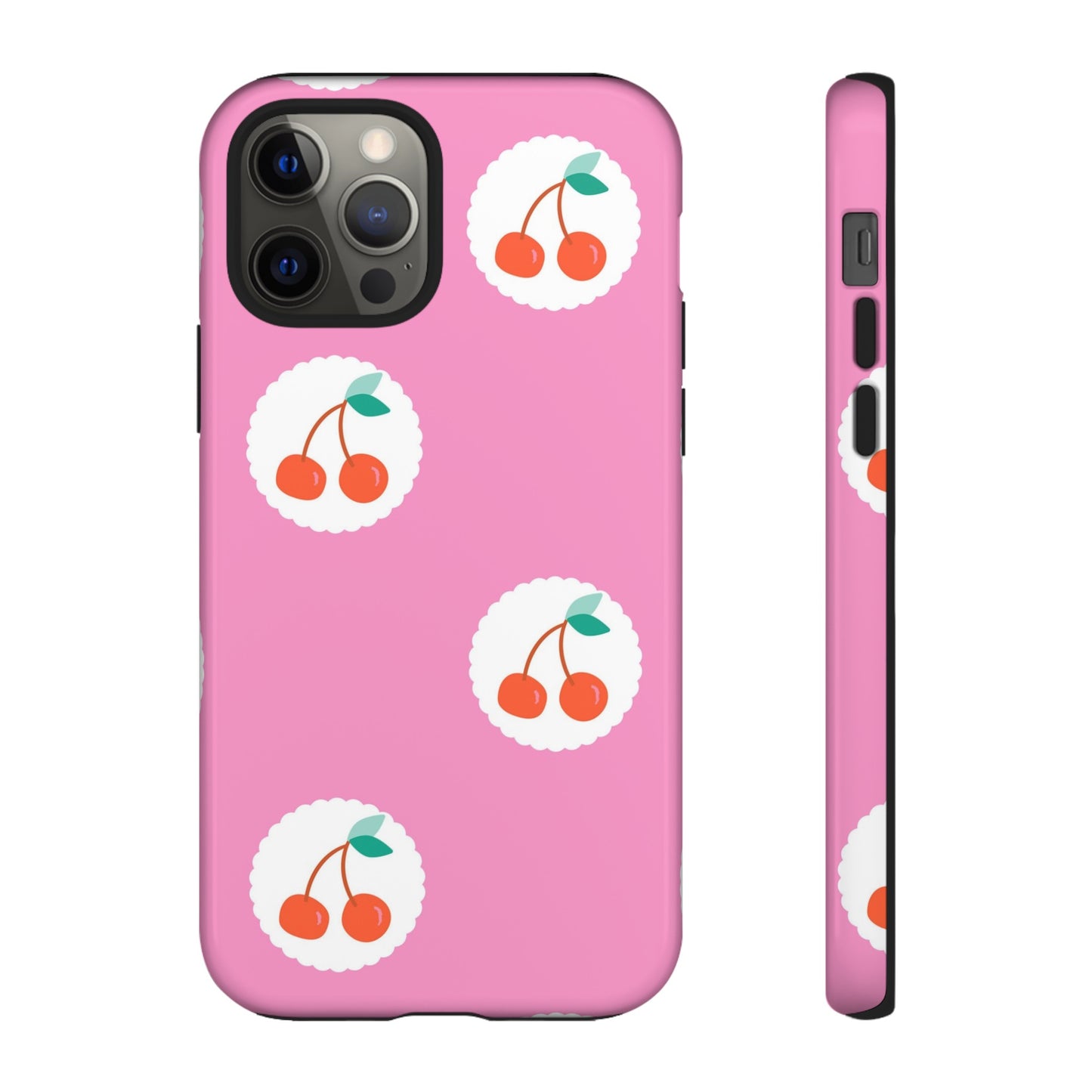 Cherry Circles Pink - iPhone Case