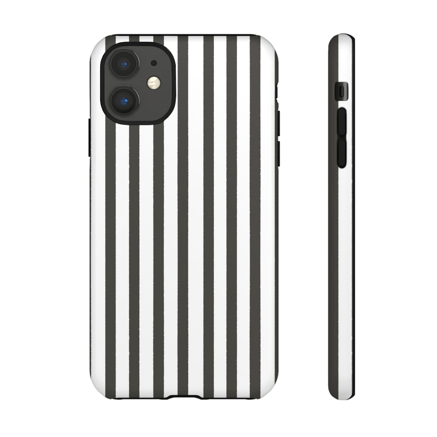 Halloween Black and White Vertical Stripes - iPhone Case