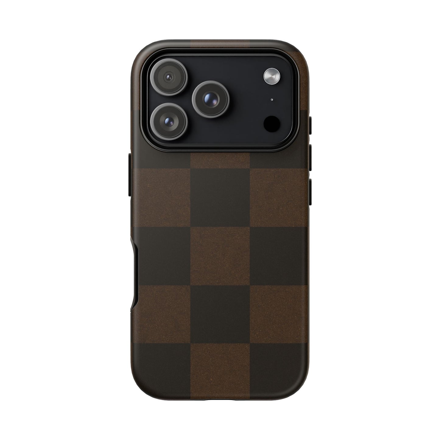 Brown Autumn Checkers - iPhone Case