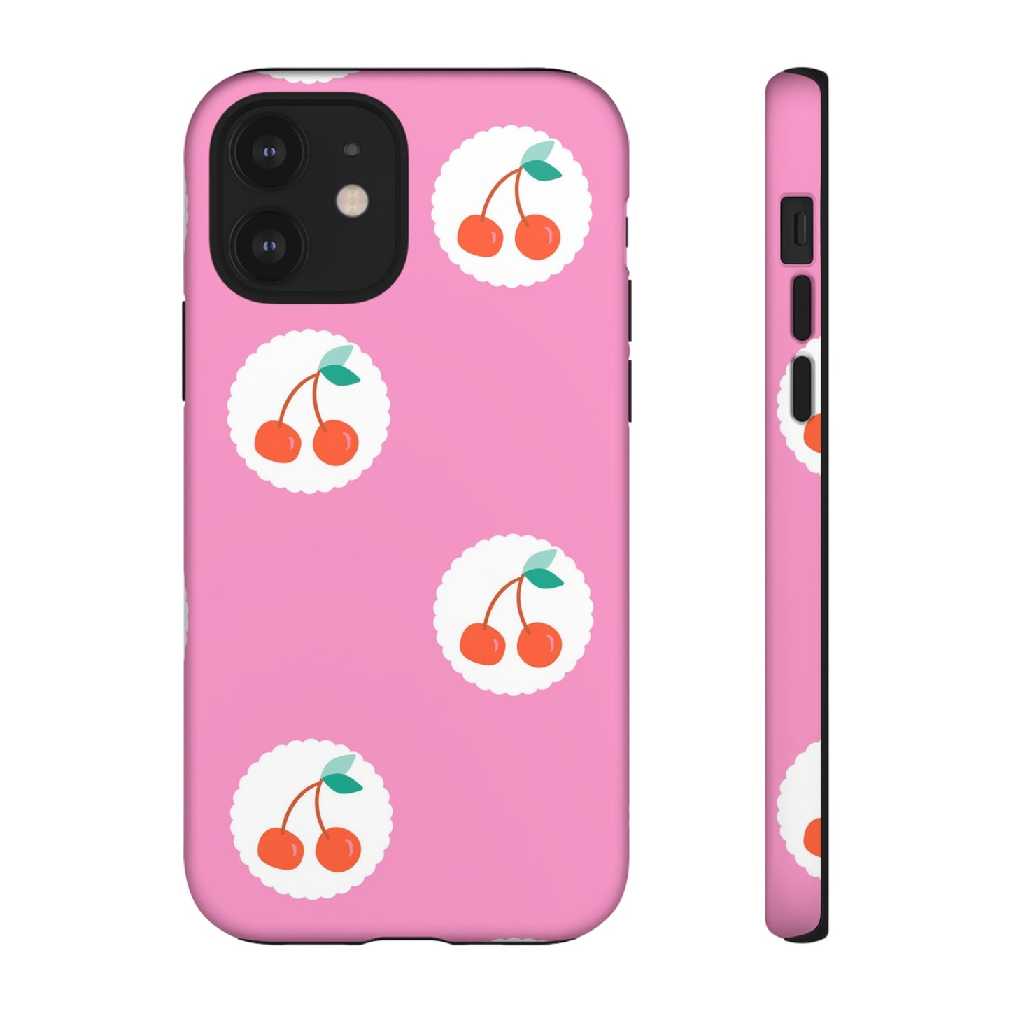 Cherry Circles Pink - iPhone Case