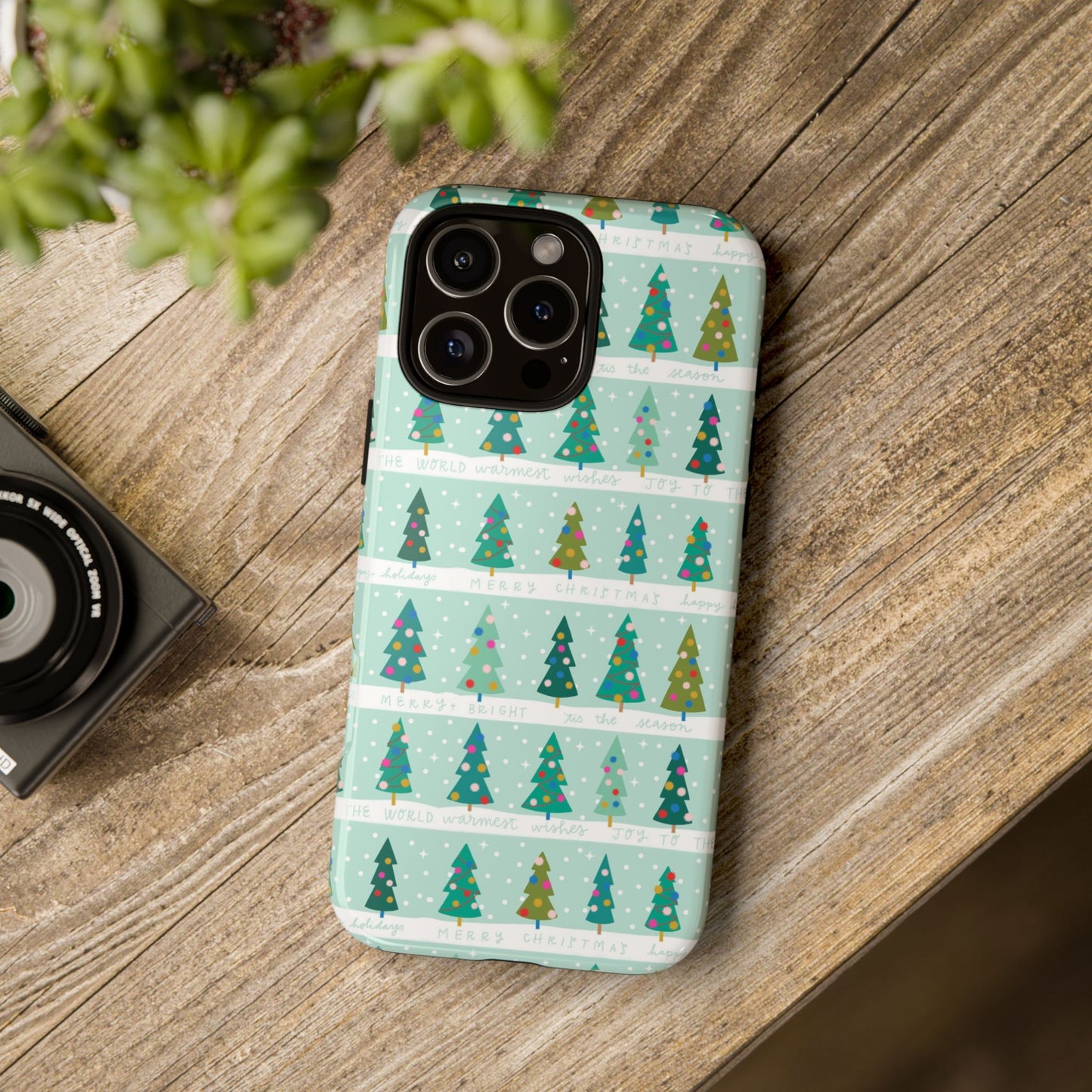 Christmas Trees Row - iPhone Case