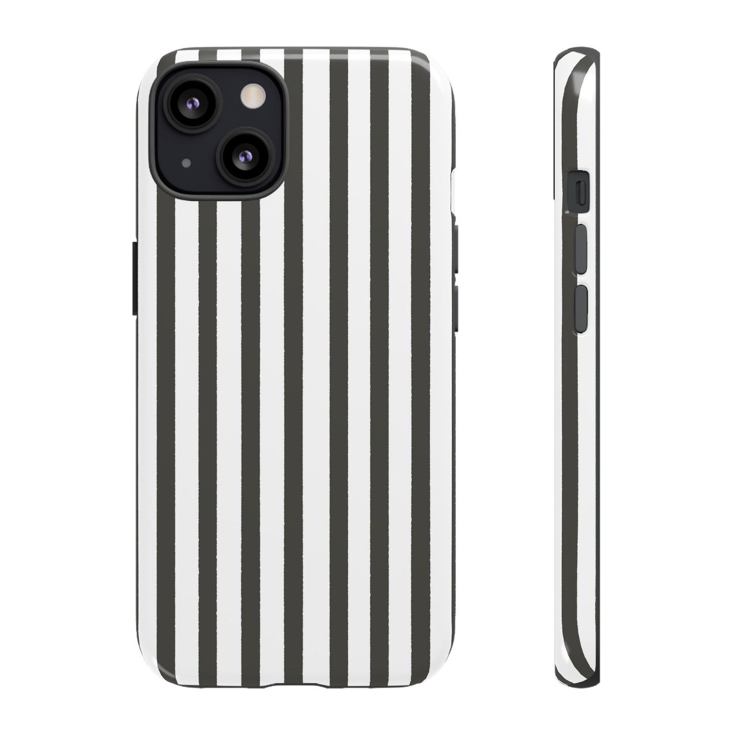 Halloween Black and White Vertical Stripes - iPhone Case