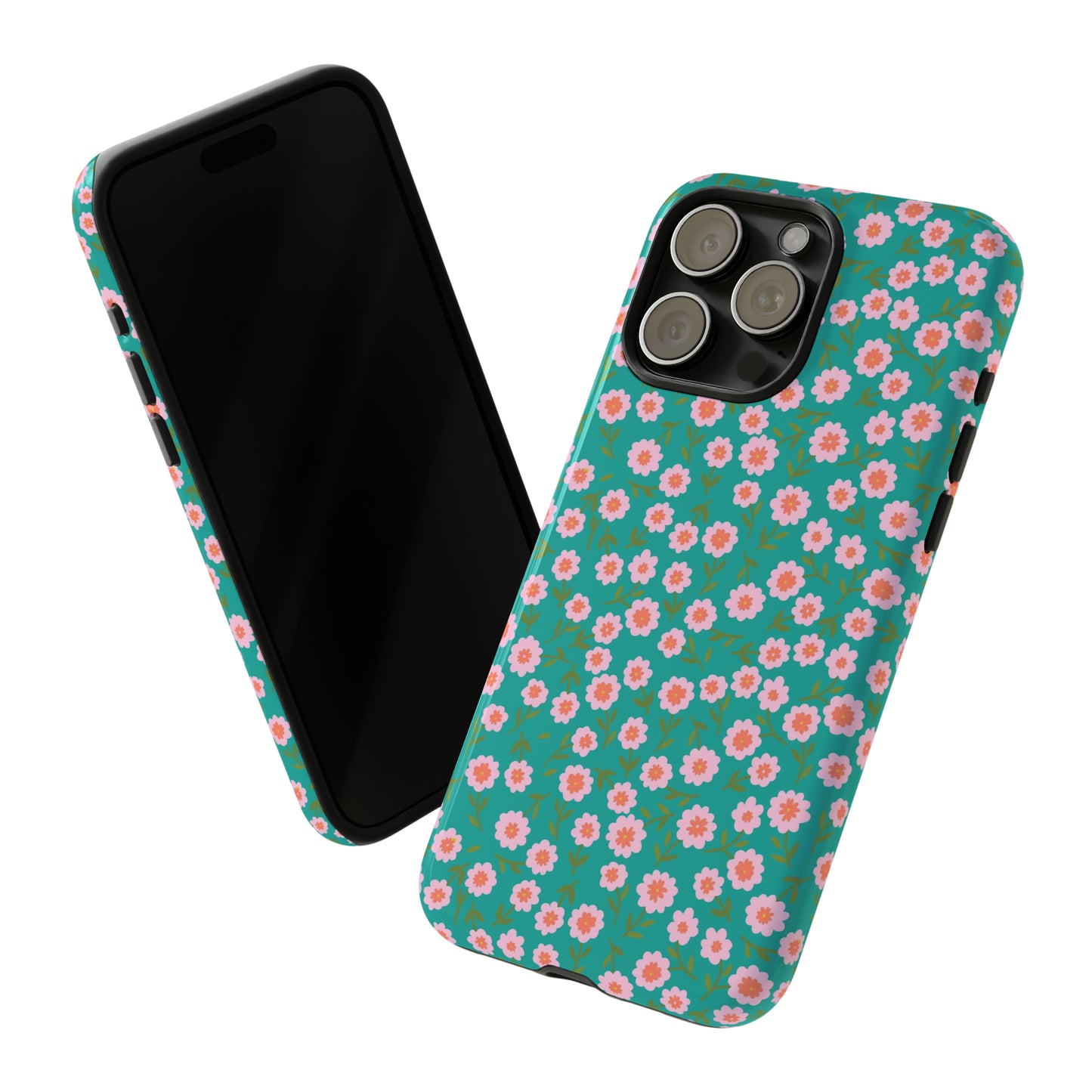 Spring Turquoise Florals - iPhone Case