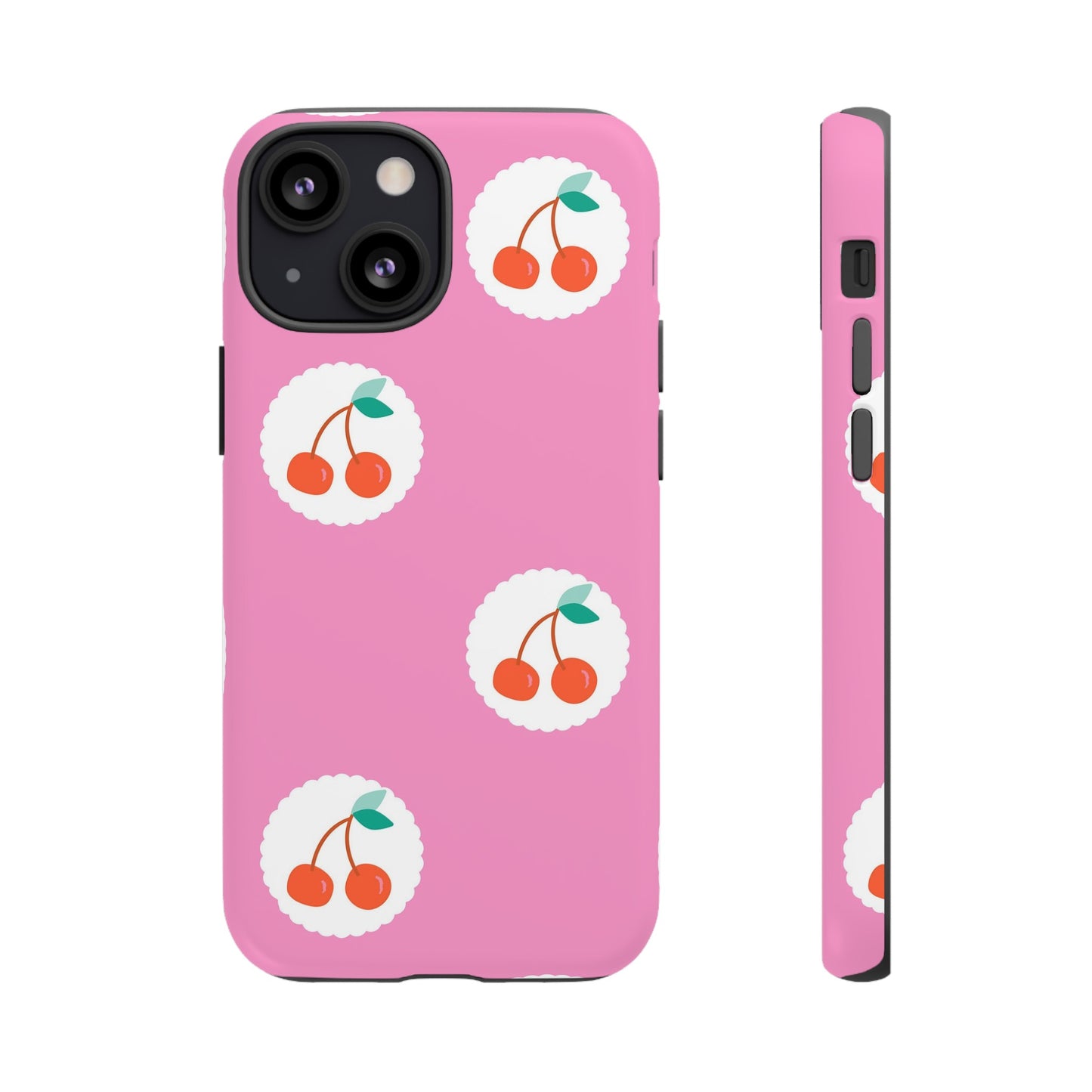 Cherry Circles Pink - iPhone Case