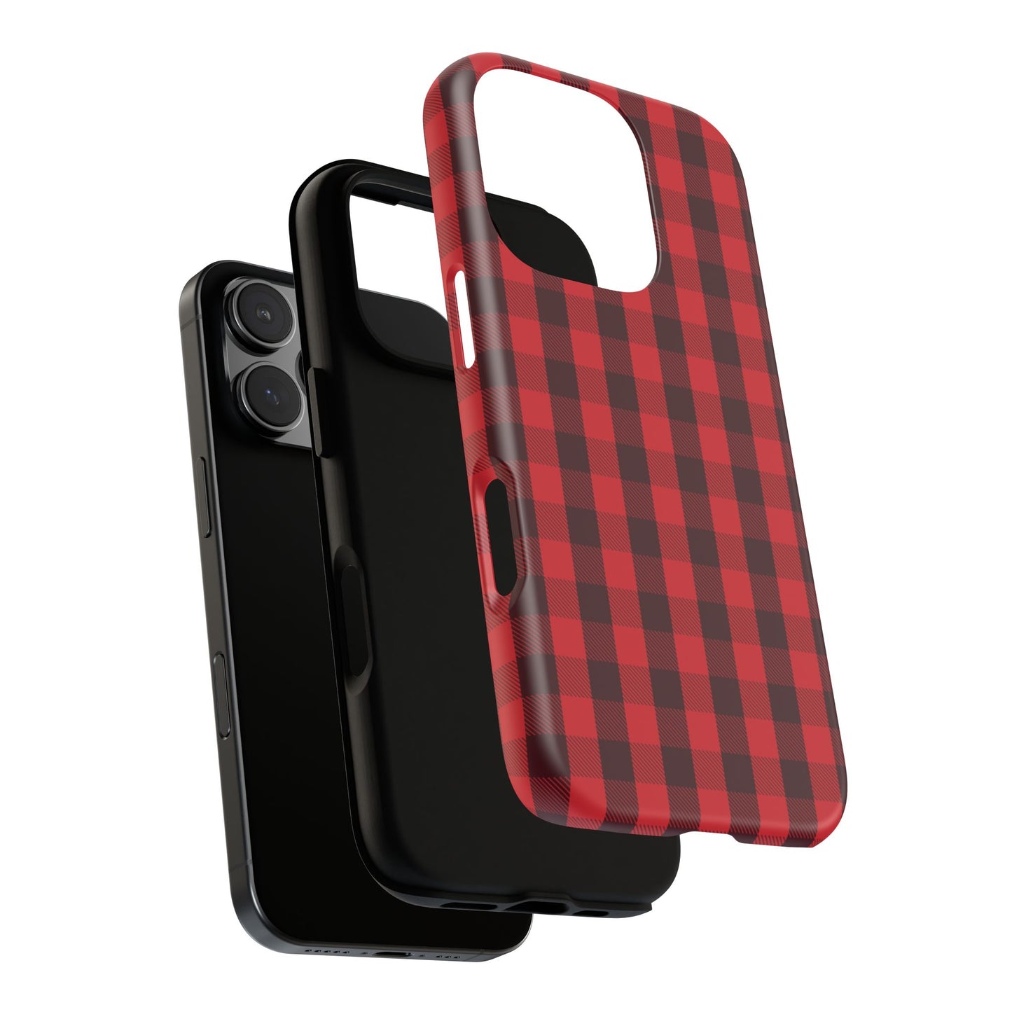 Red Christmas Gingham Pattern - iPhone Case