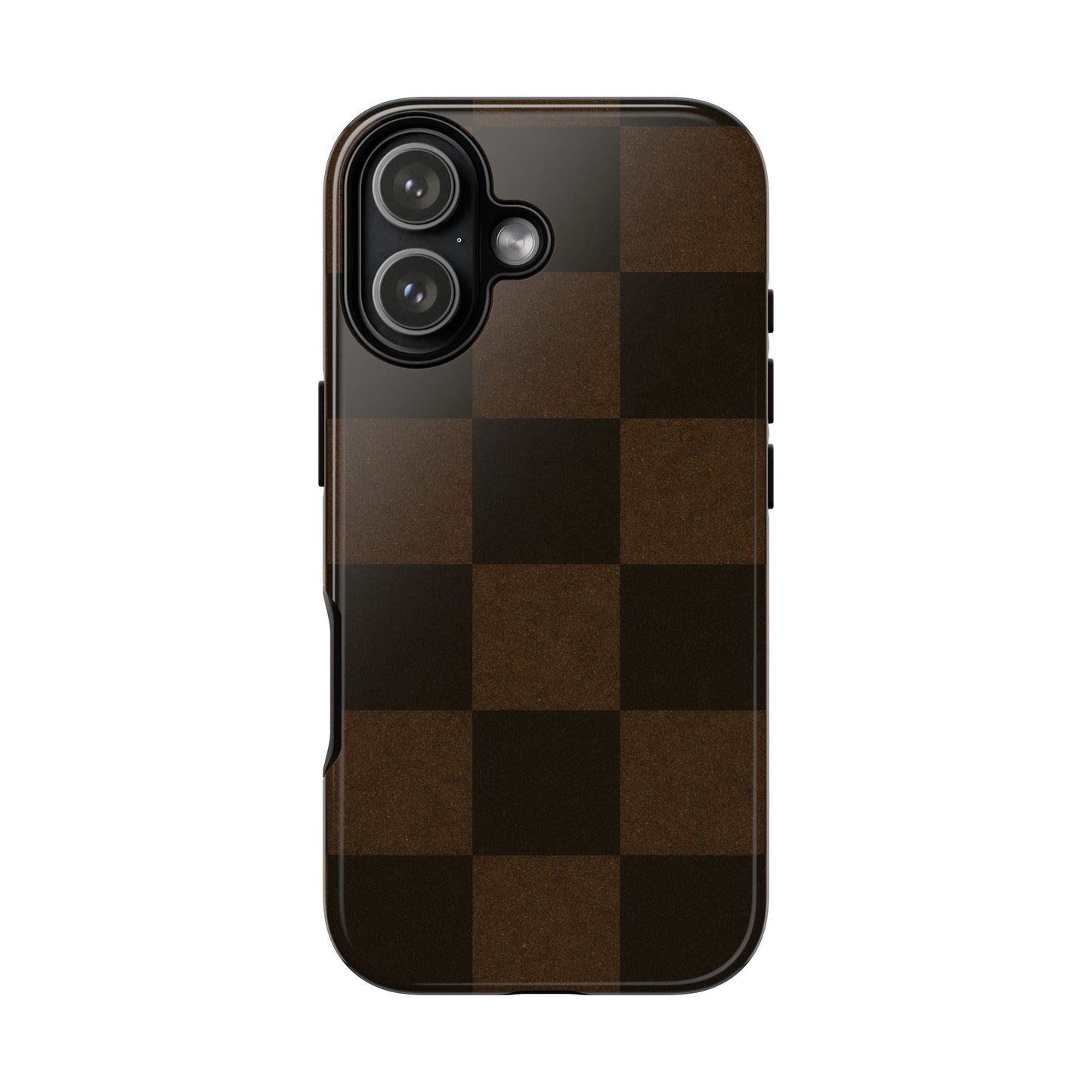 Brown Autumn Checkers - iPhone Case