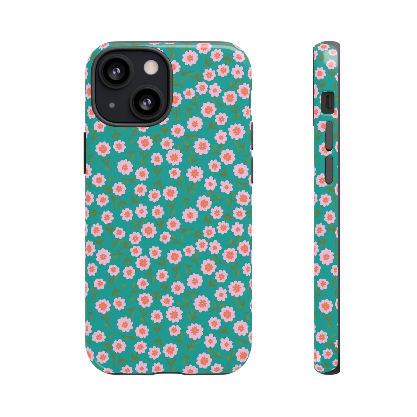 Spring Turquoise Florals - iPhone Case