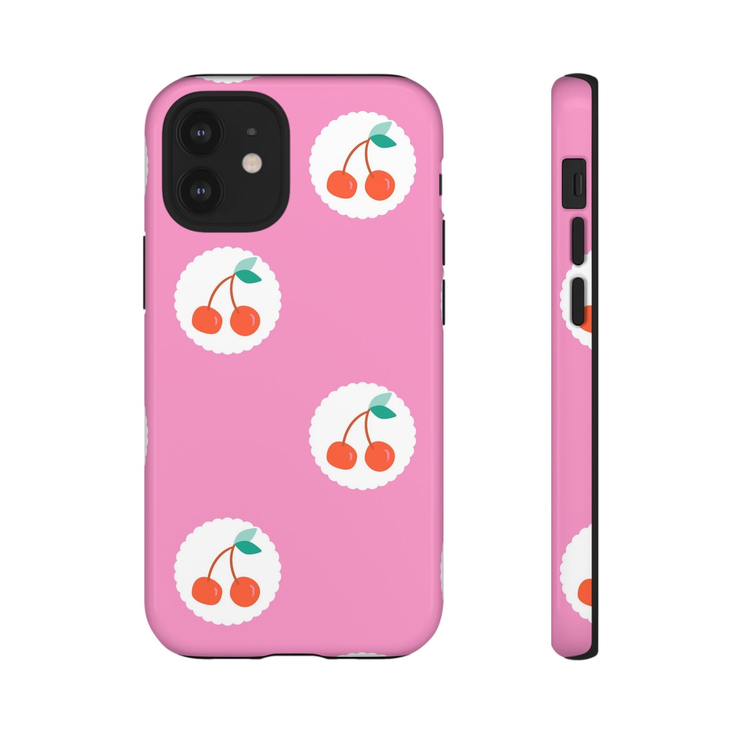 Cherry Circles Pink - iPhone Case