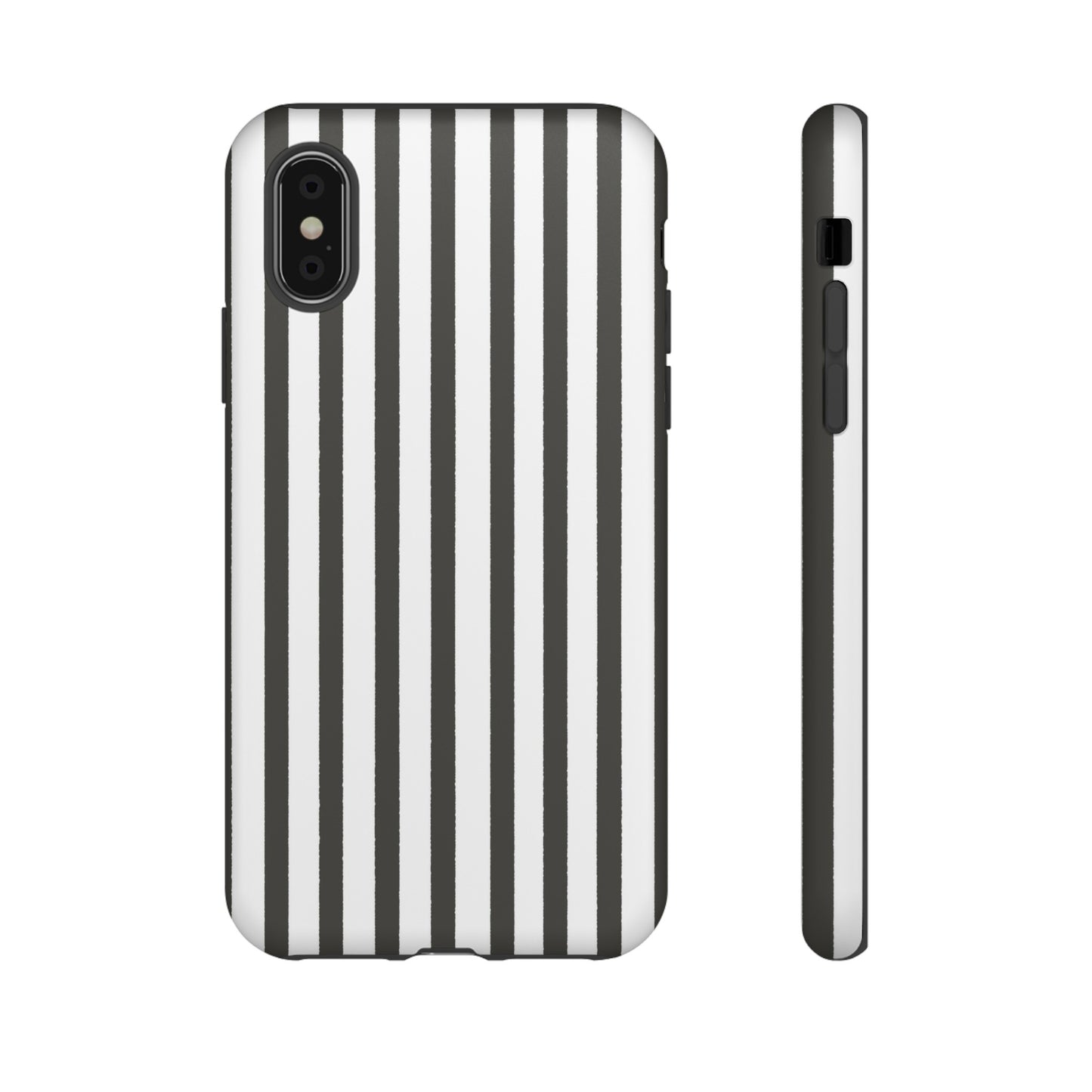 Halloween Black and White Vertical Stripes - iPhone Case