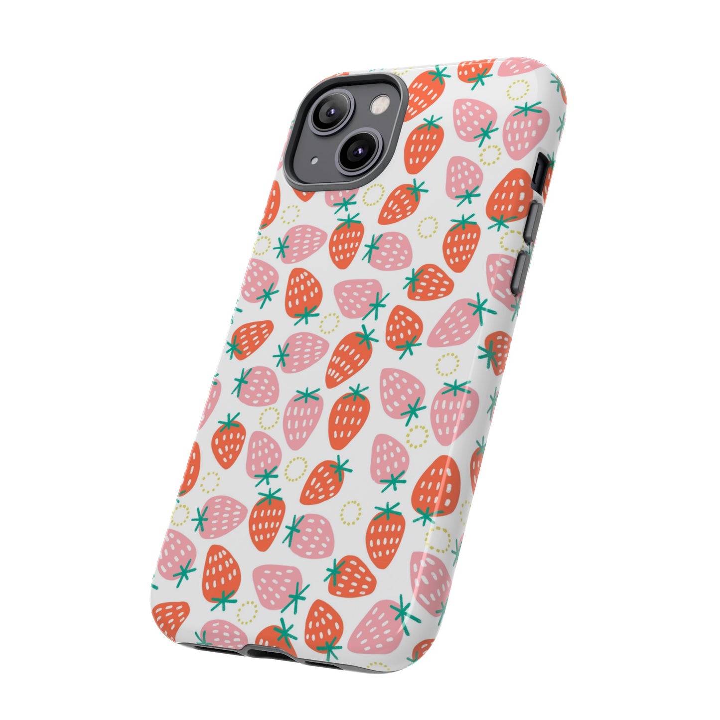 Strawberry Pattern - White - iPhone Case