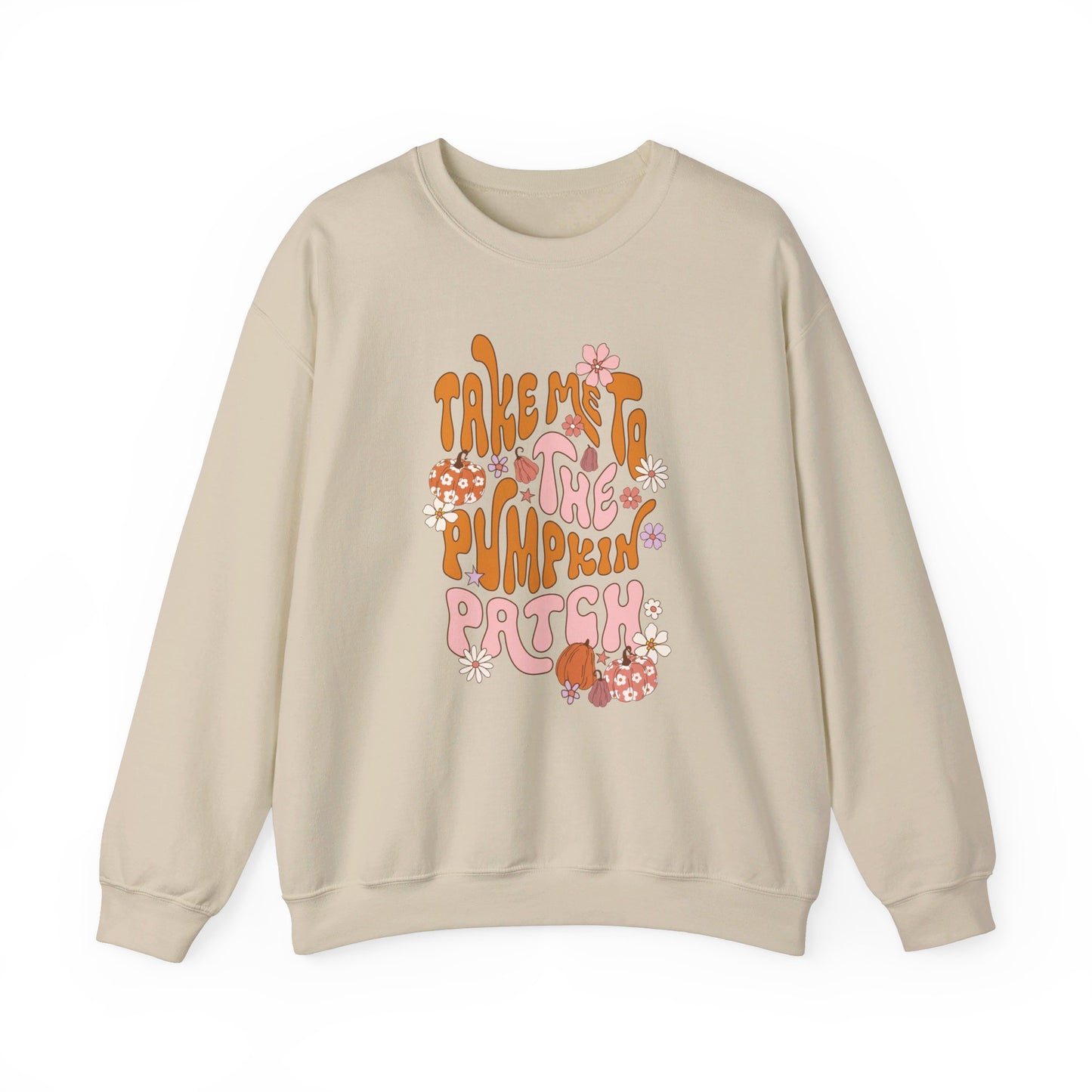 Take Me To The Pumpkin Patch (Retro) - Autumn/Fall Sweatshirt - Unisex Heavy Blend™ Crewneck Sweatshirt