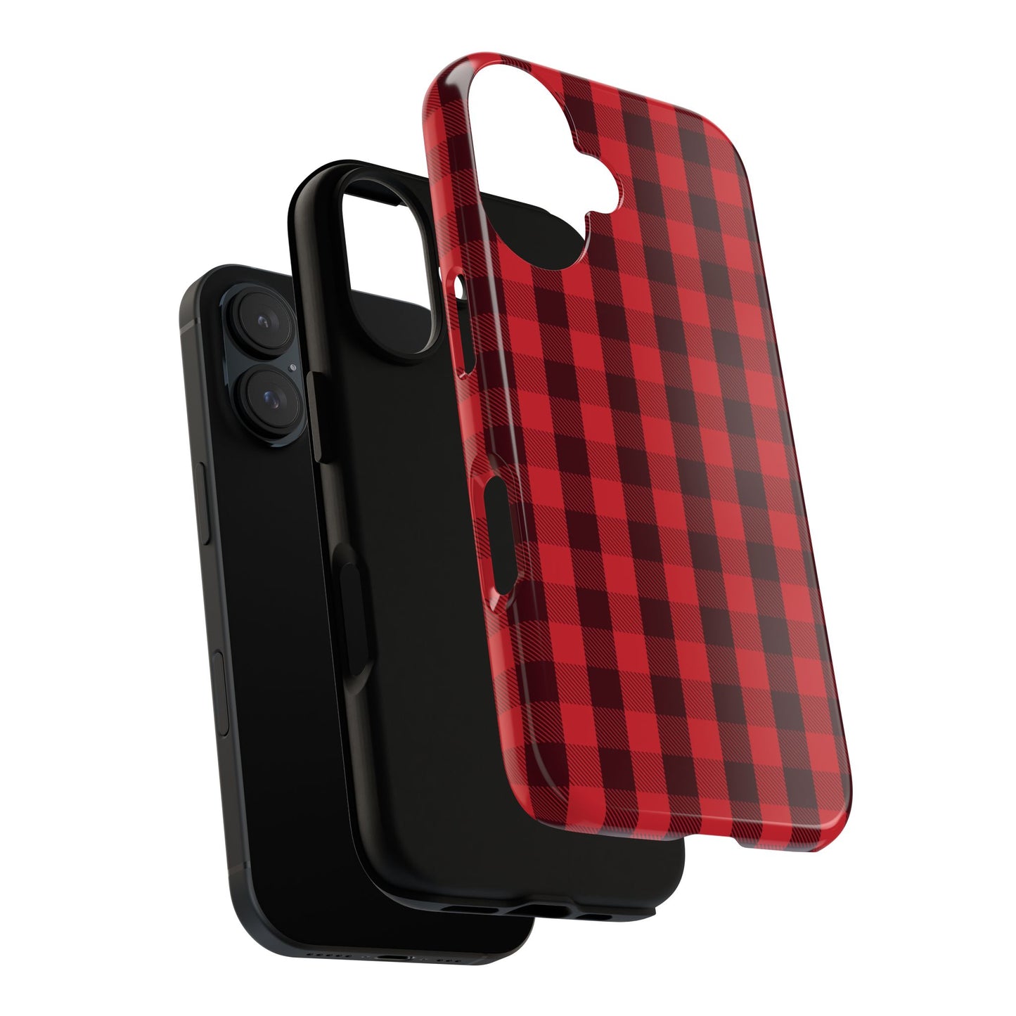 Red Christmas Gingham Pattern - iPhone Case