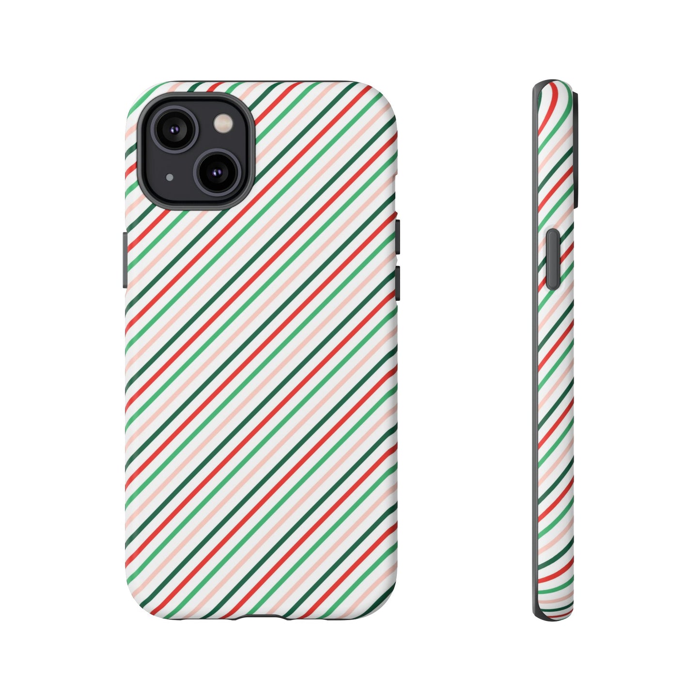 Christmas Diagonal Stripes - iPhone Case