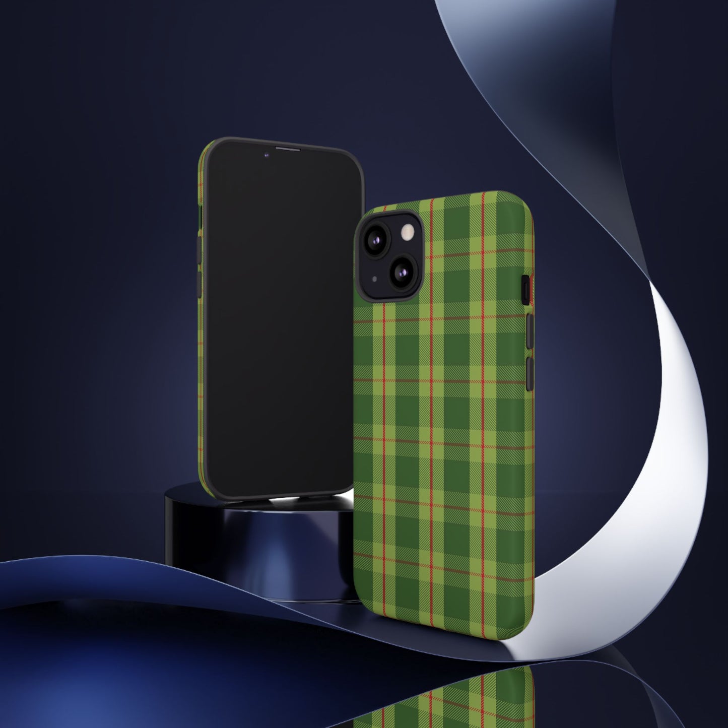 Green and Red Christmas Plaid Pattern - iPhone Case