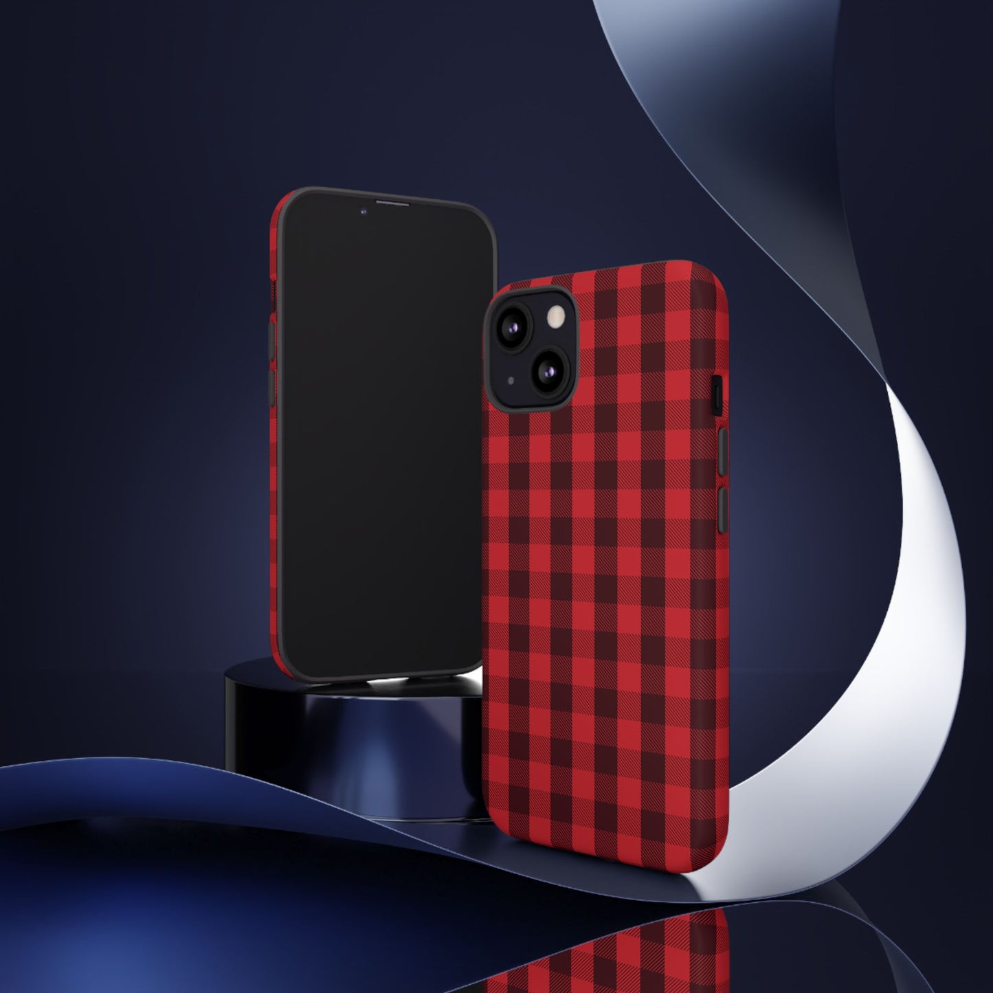 Red Christmas Gingham Pattern - iPhone Case