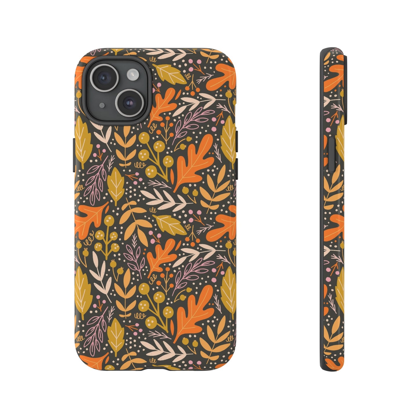 Dark Fall Foliage Leaves - iPhone Case