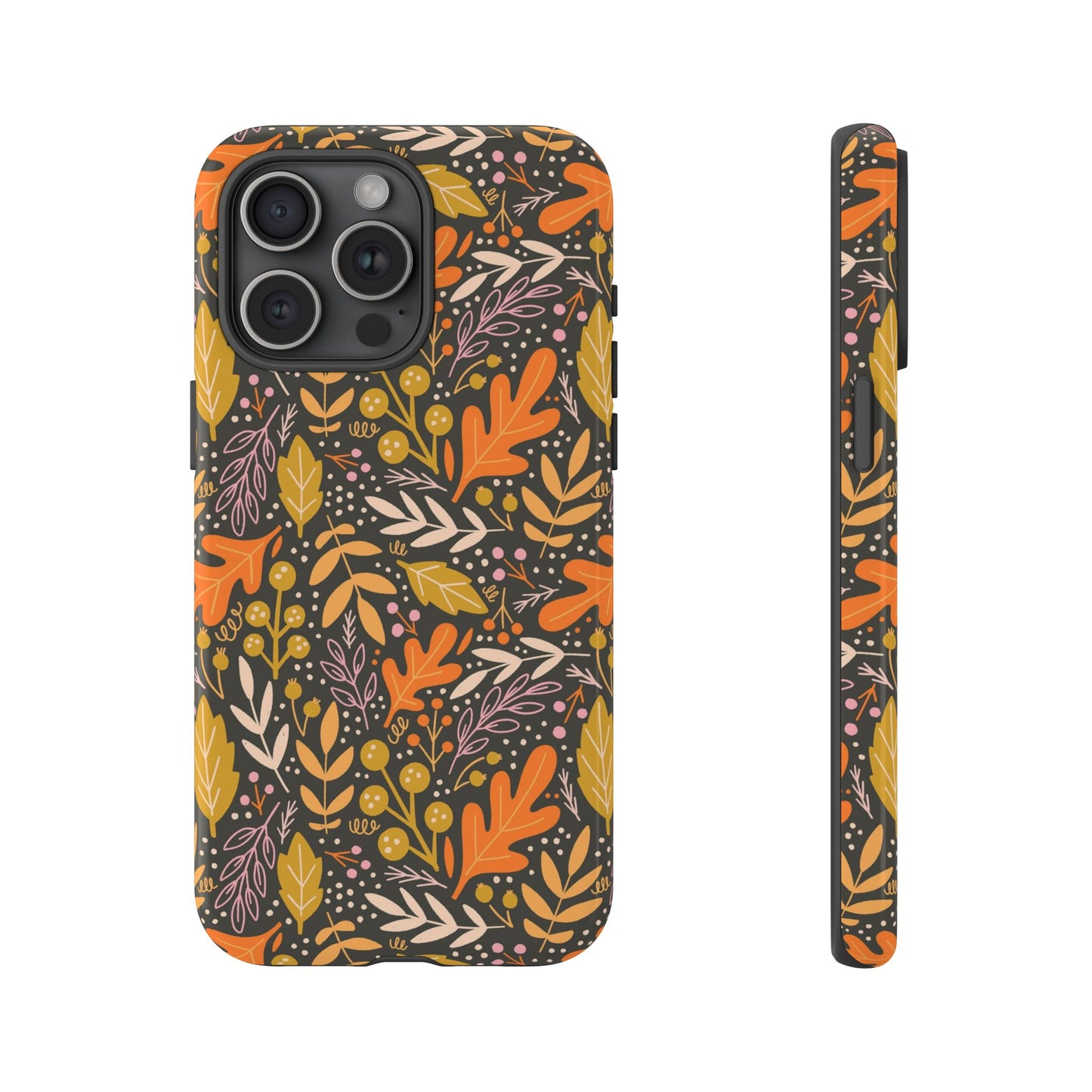 Dark Fall Foliage Leaves - iPhone Case