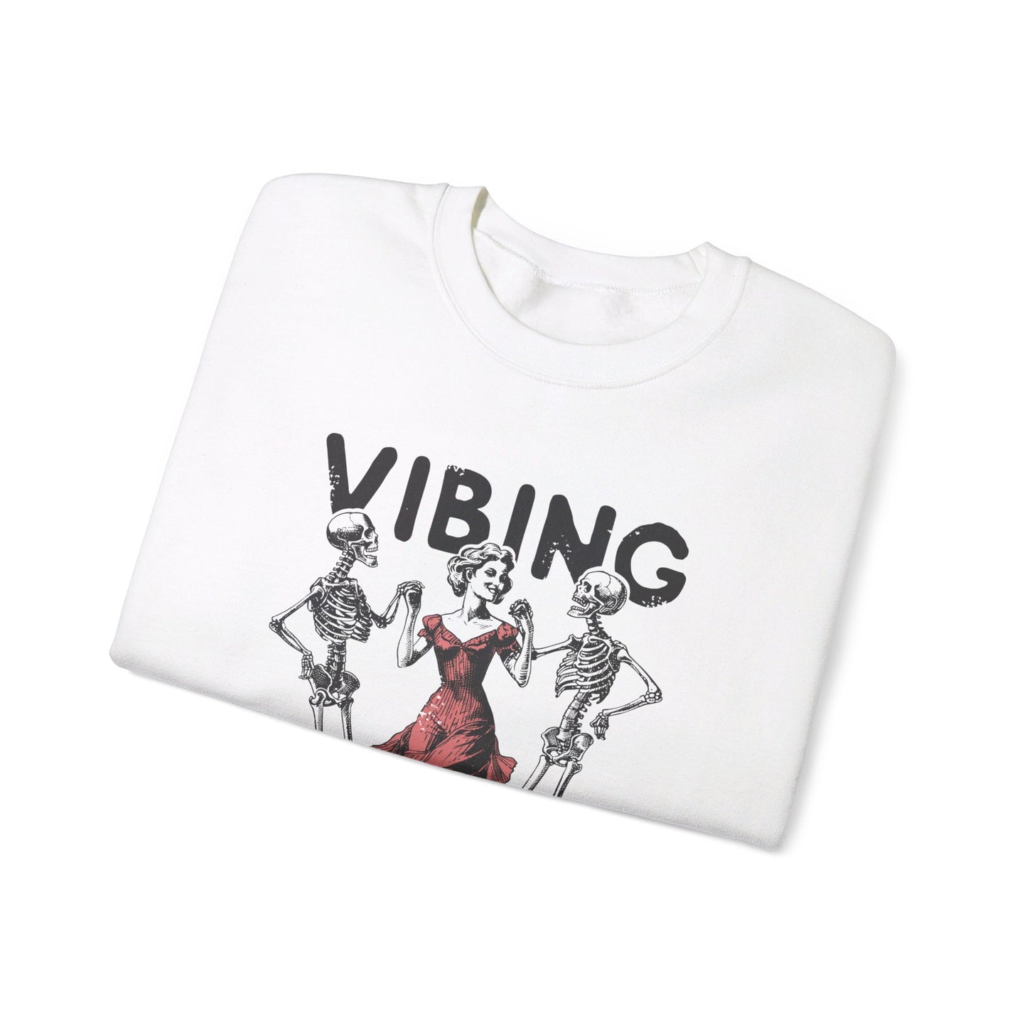 Vibing With My Demons - Vintage Halloween Sweatshirt -Unisex Heavy Blend™ Crewneck Sweatshirt