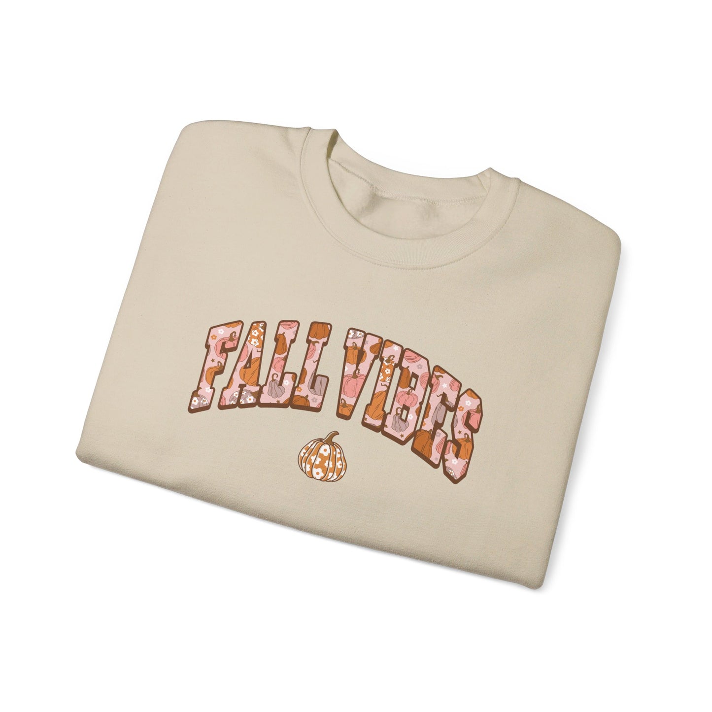 Fall Vibes - Sporty Pumpkin Autumn Sweatshirt - Unisex Heavy Blend™ Crewneck Sweatshirt