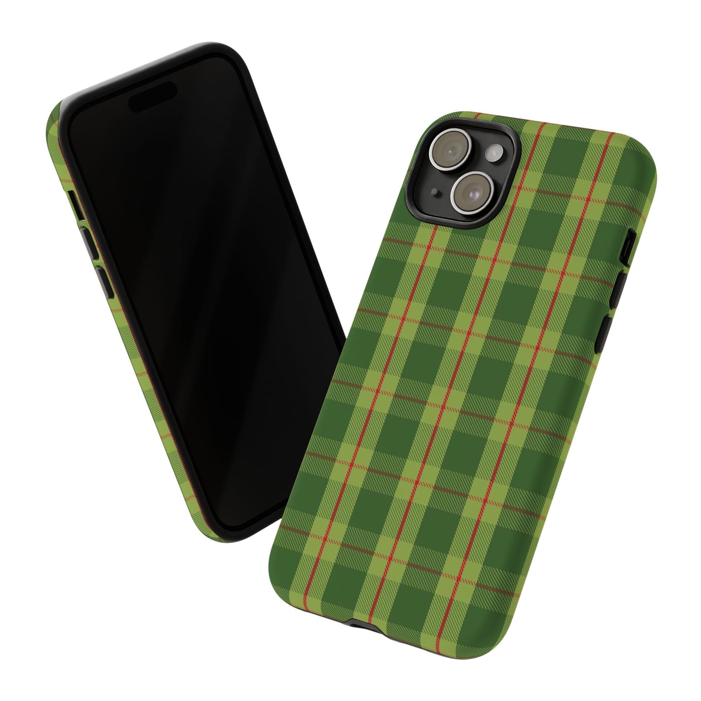 Green and Red Christmas Plaid Pattern - iPhone Case